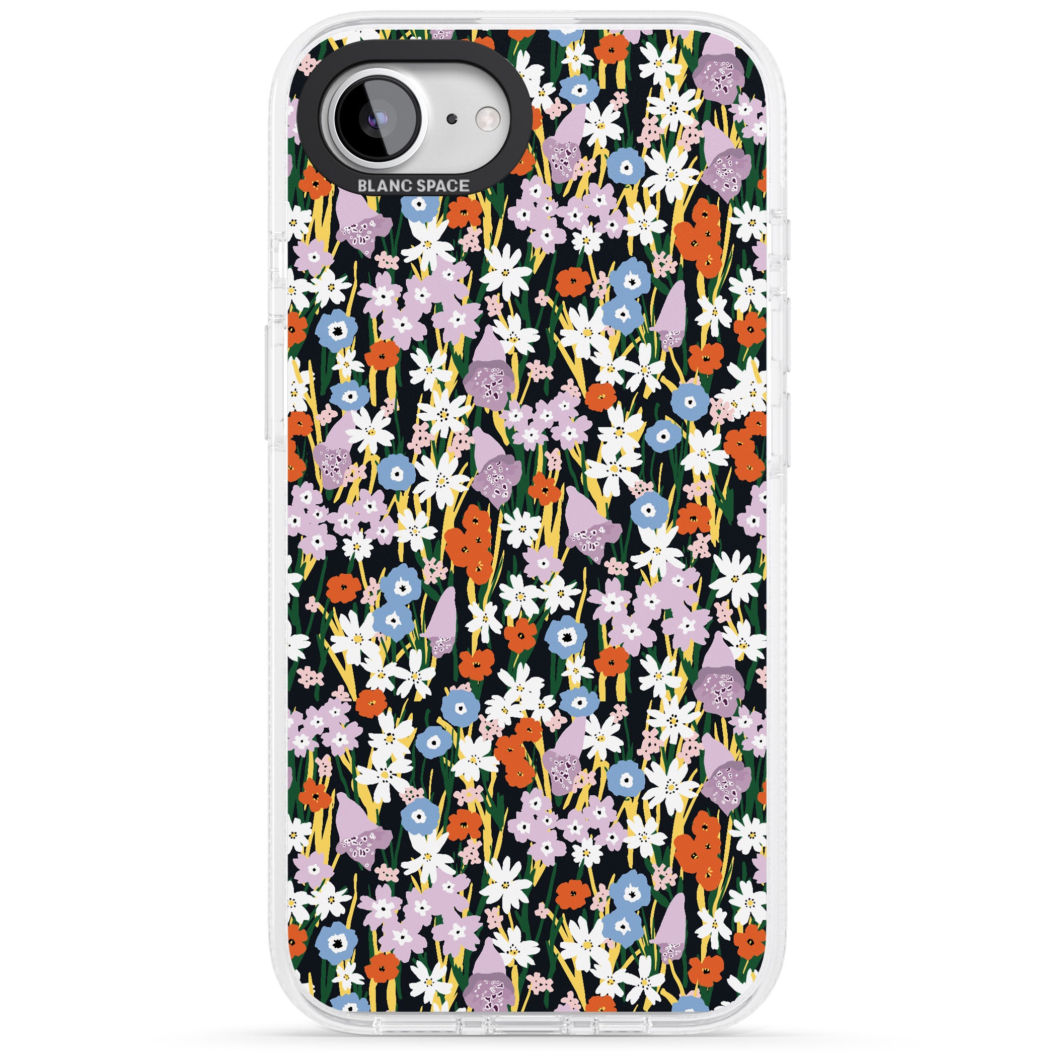 Energetic Floral Mix: Solid iPhone 16e Clear Case Impact Air - Blanc Space