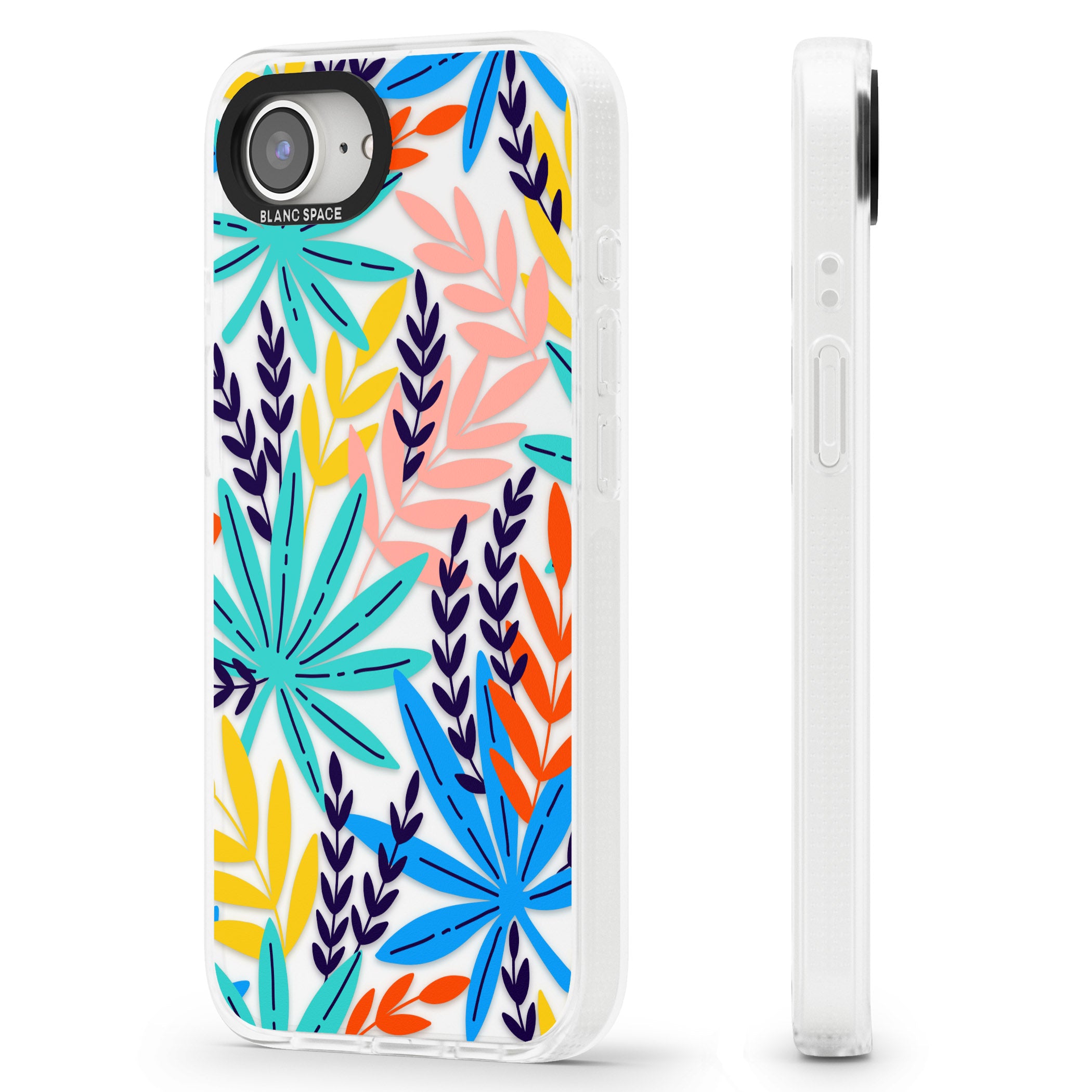 Tropical Palm Leaves iPhone 16e Clear Case Impact Air - Blanc Space