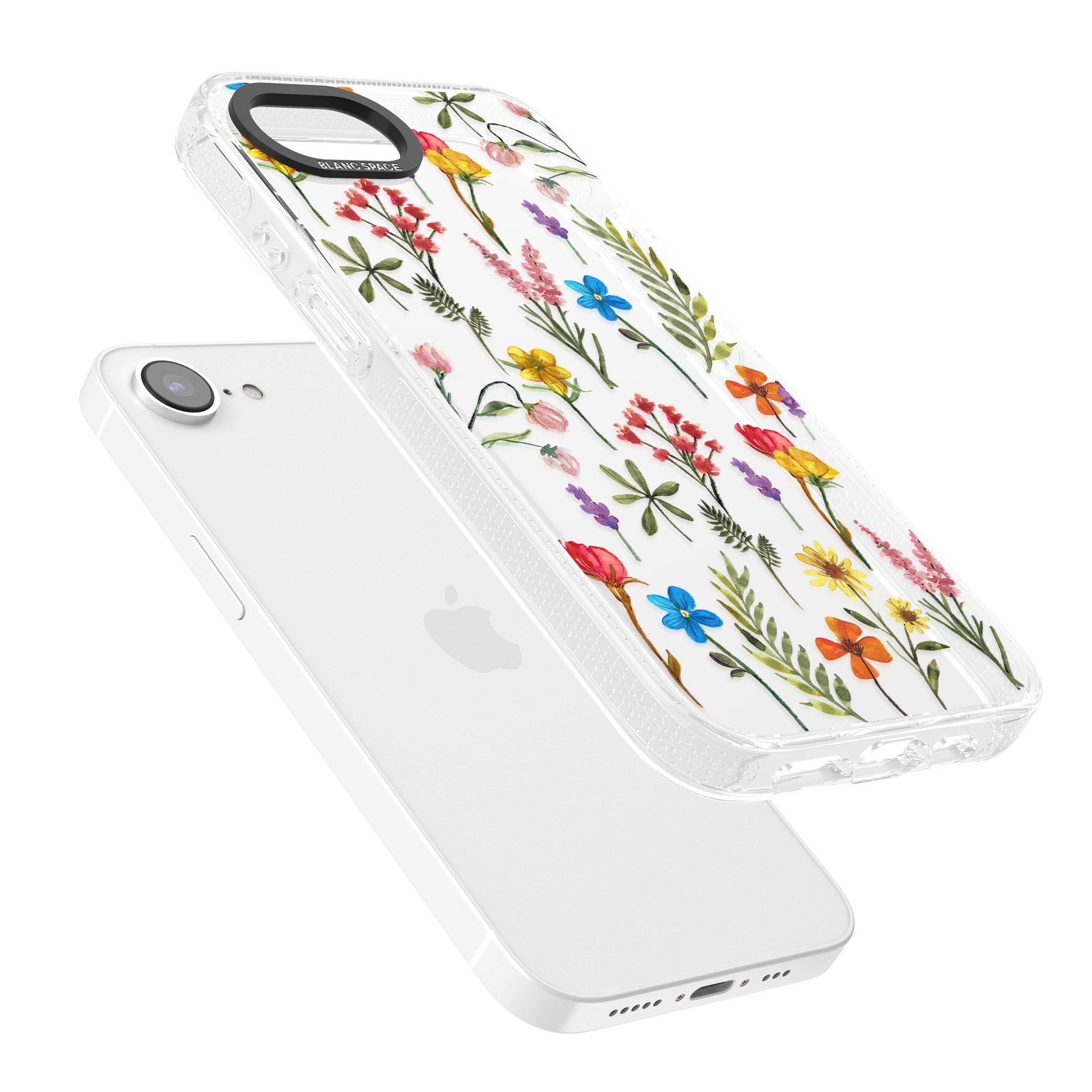 Spring Botanicals iPhone 16e Clear Case Impact Air - Blanc Space