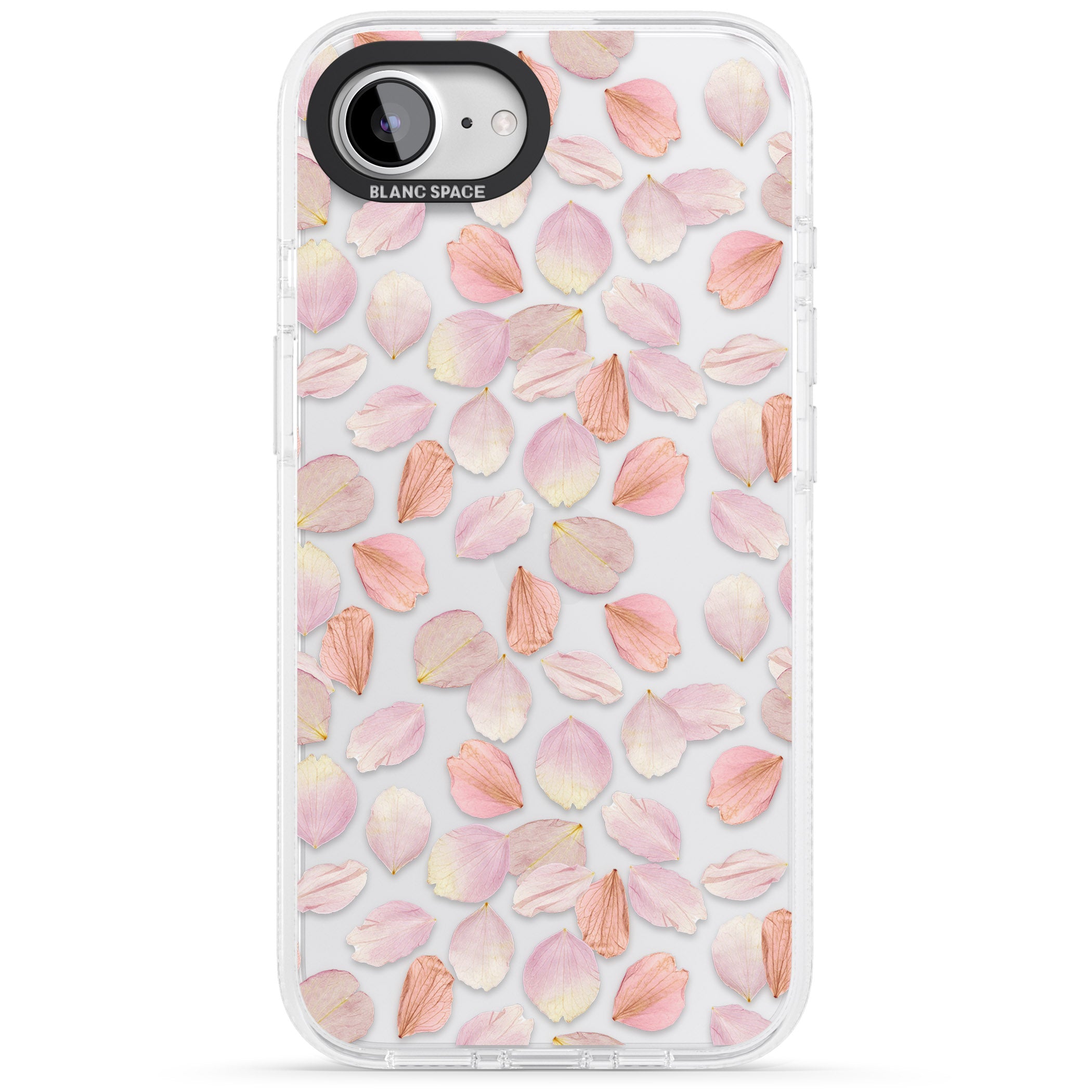 Pink Petals Transparent Design iPhone 16e Clear Case Impact Air - Blanc Space