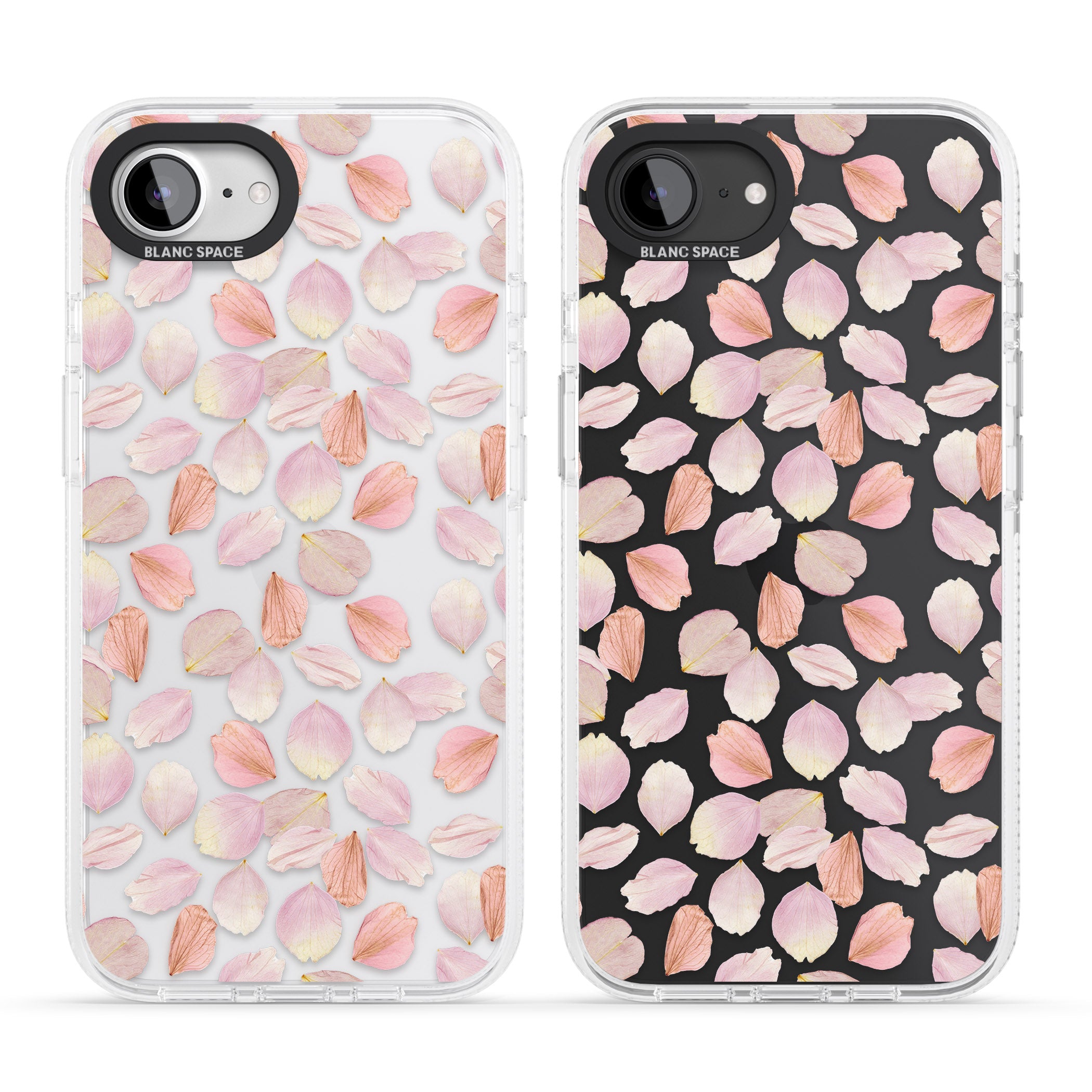 Pink Petals Transparent Design iPhone 16e Clear Case Impact Air - Blanc Space