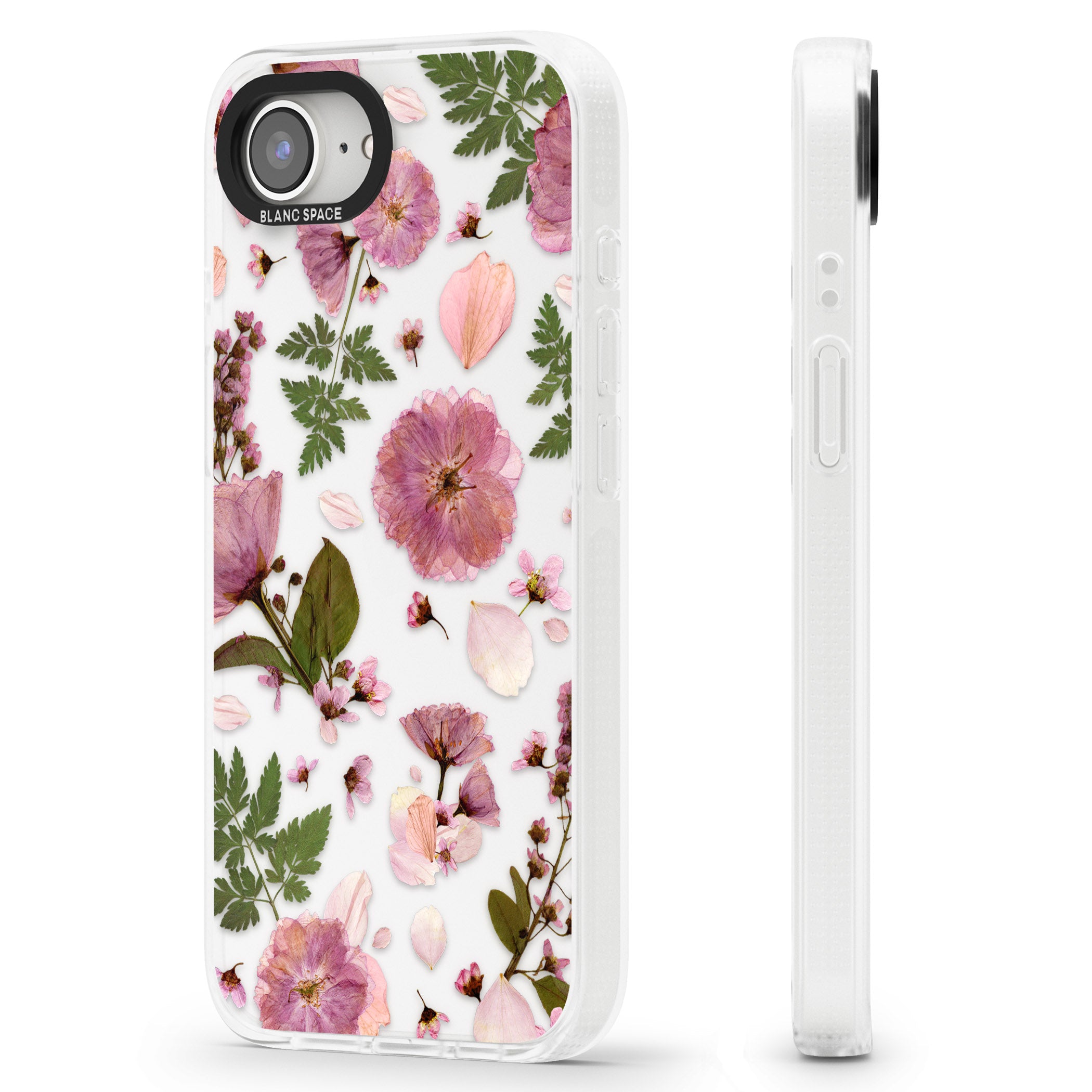 Natural Arrangement of Flowers & Leaves Design iPhone 16e Clear Case Impact Air - Blanc Space