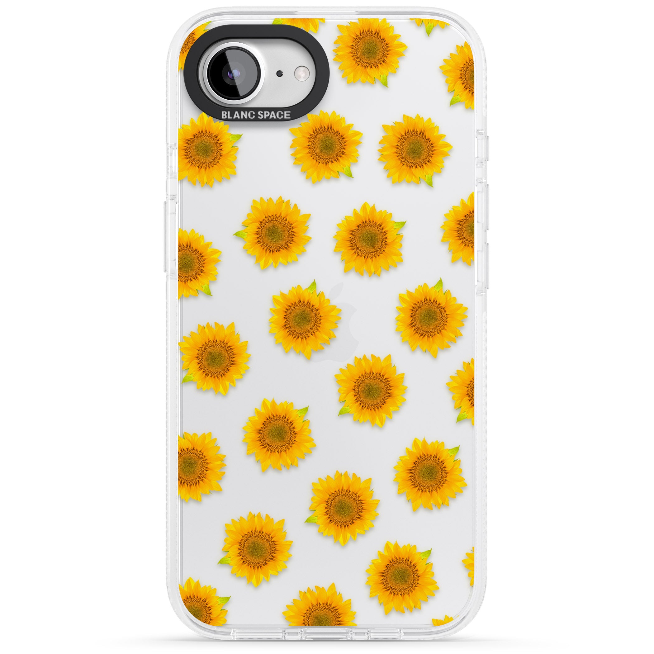 Sunflowers Transparent Pattern iPhone 16e Clear Case Impact Air - Blanc Space