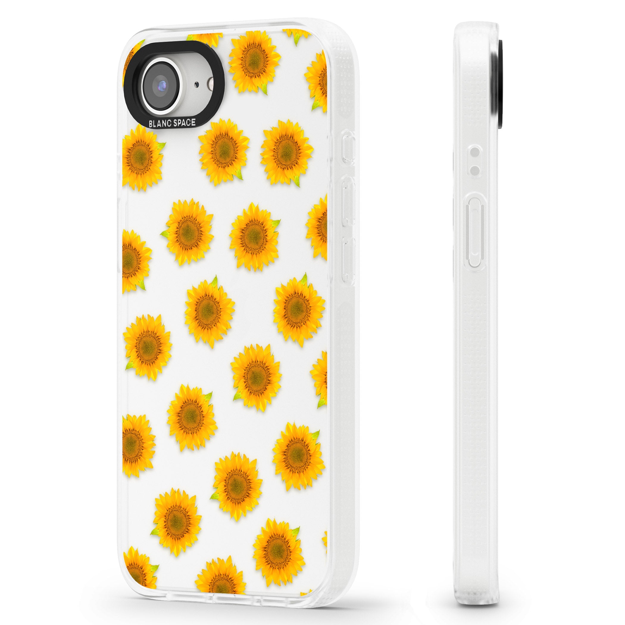 Sunflowers Transparent Pattern iPhone 16e Clear Case Impact Air - Blanc Space