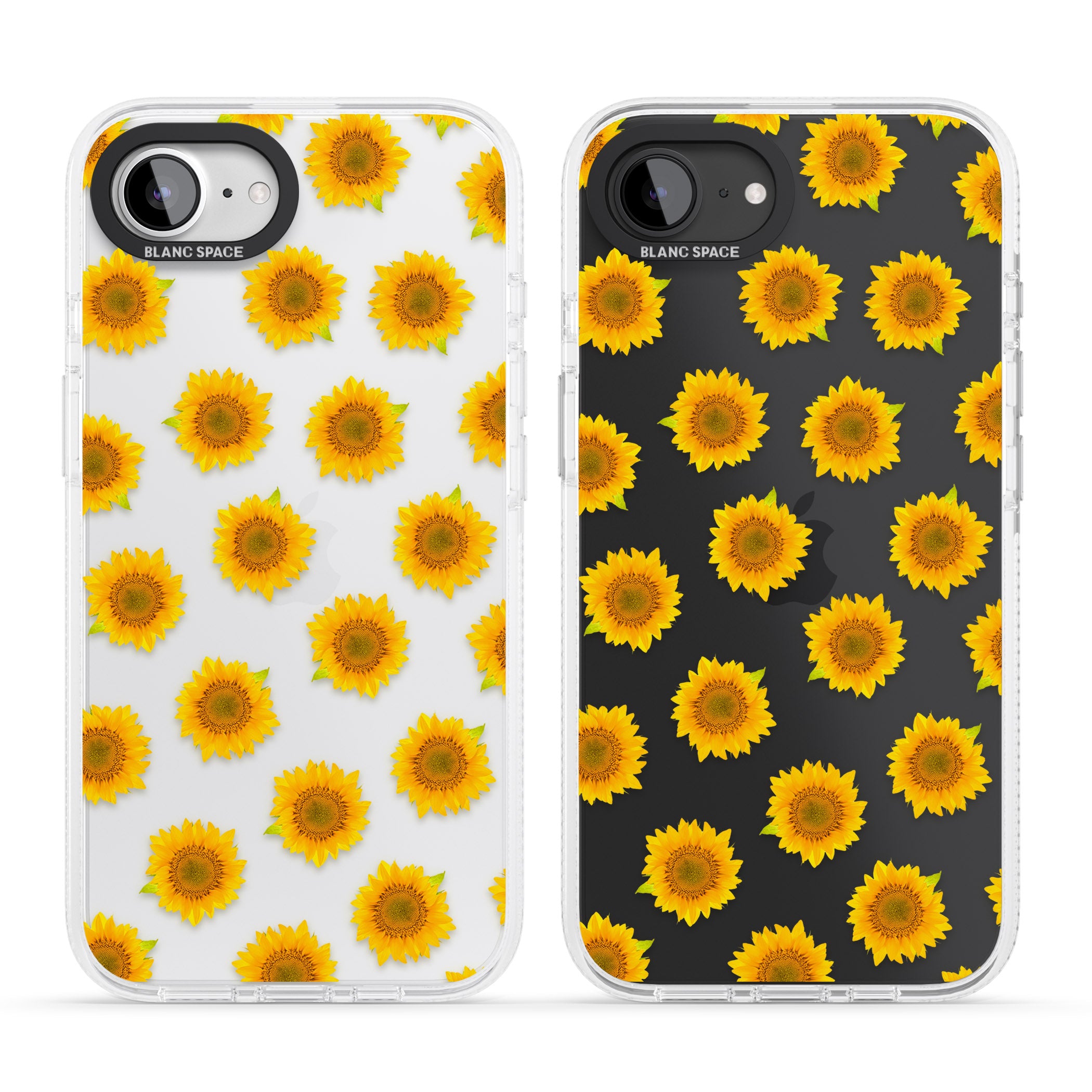 Sunflowers Transparent Pattern iPhone 16e Clear Case Impact Air - Blanc Space