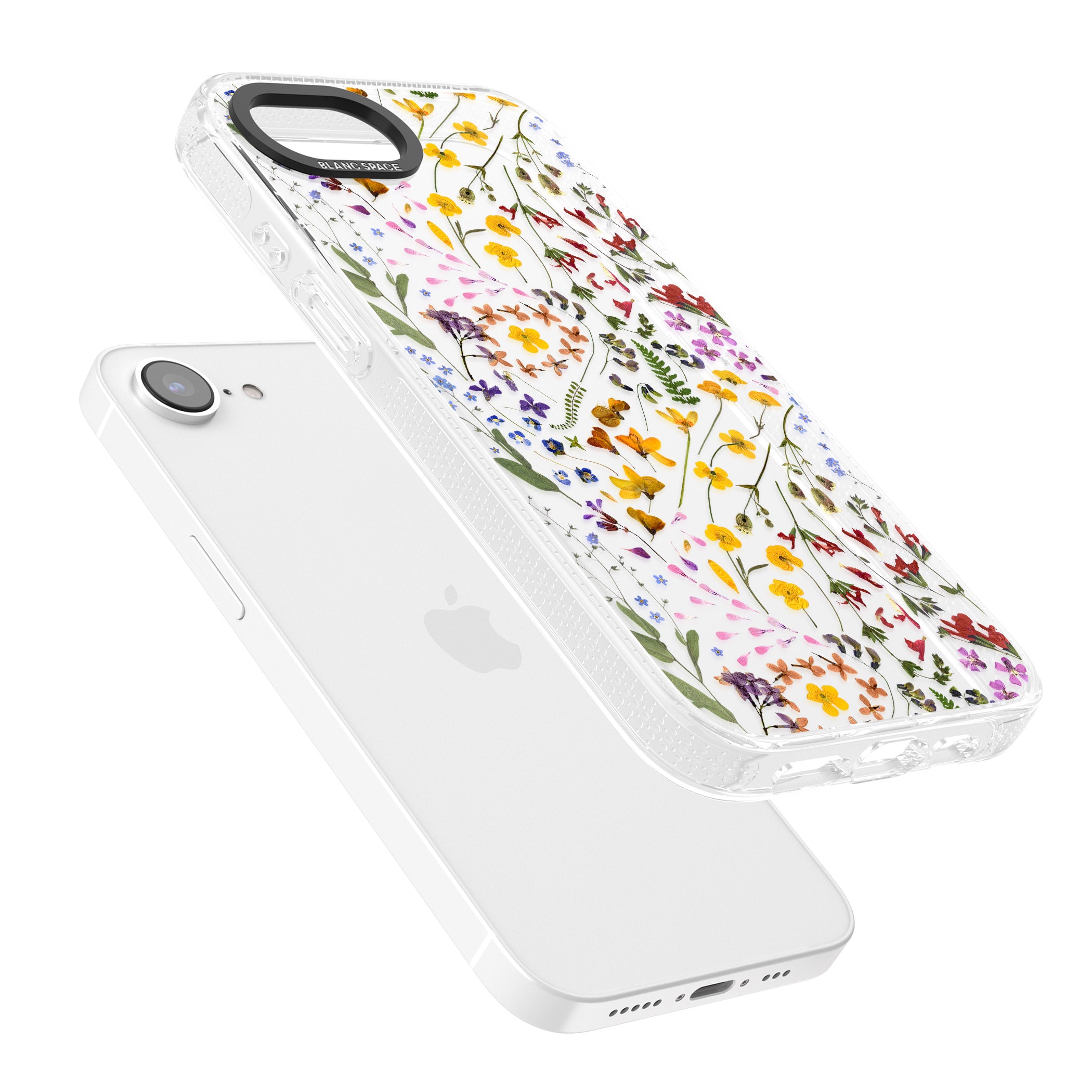 Wildflower iPhone 16e Clear Case Impact Air - Blanc Space