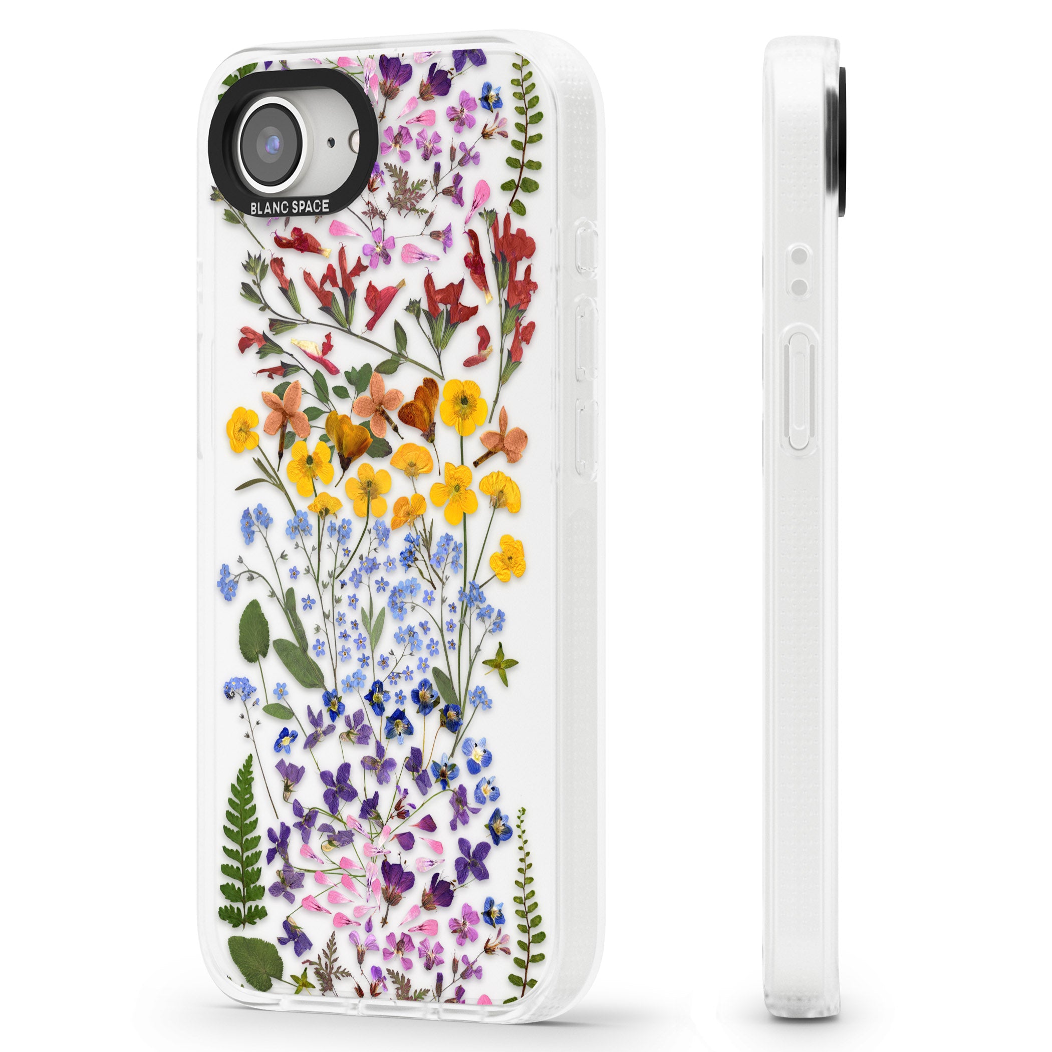 Wild Flower Stripe Design iPhone 16e Clear Case Impact Air - Blanc Space