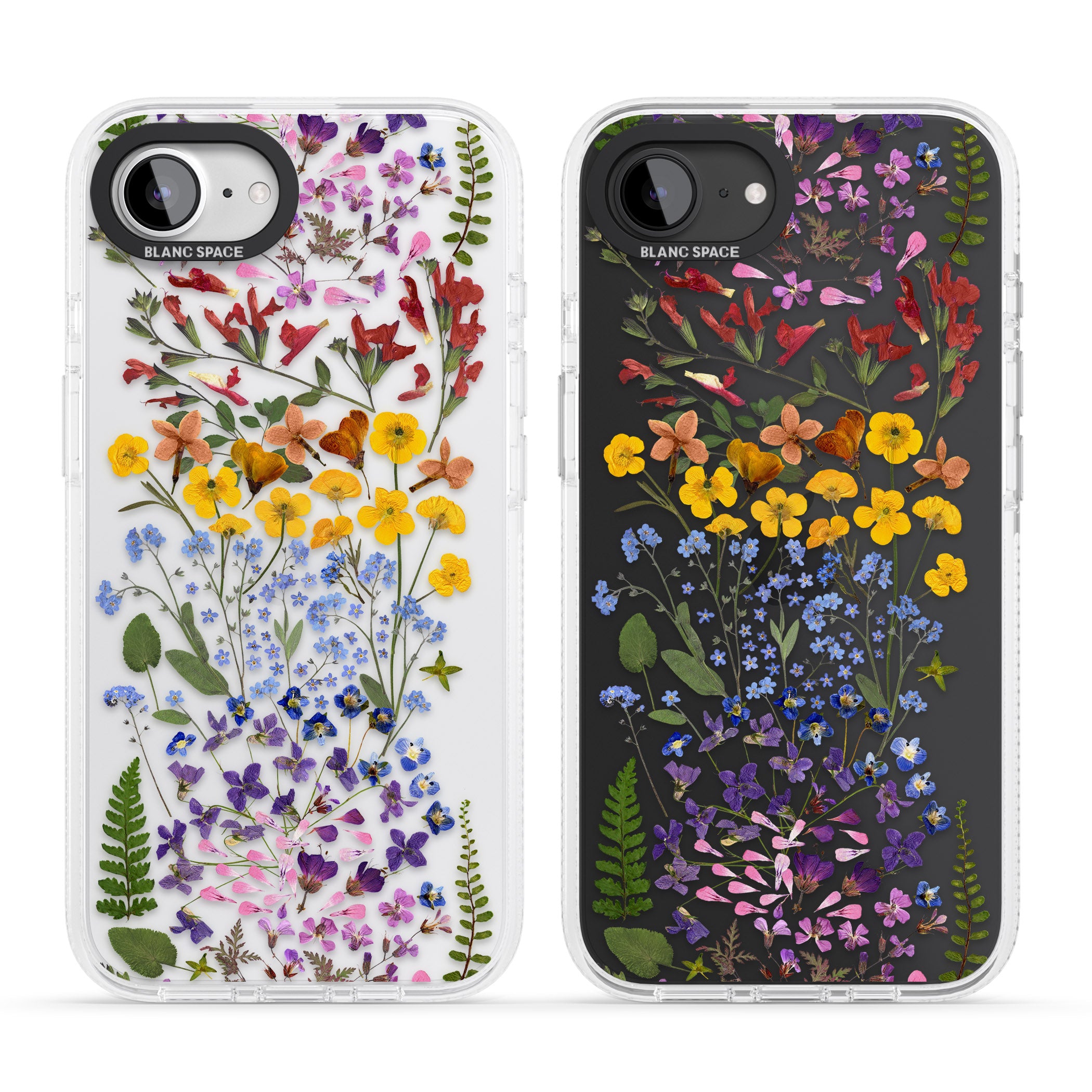 Wild Flower Stripe Design iPhone 16e Clear Case Impact Air - Blanc Space