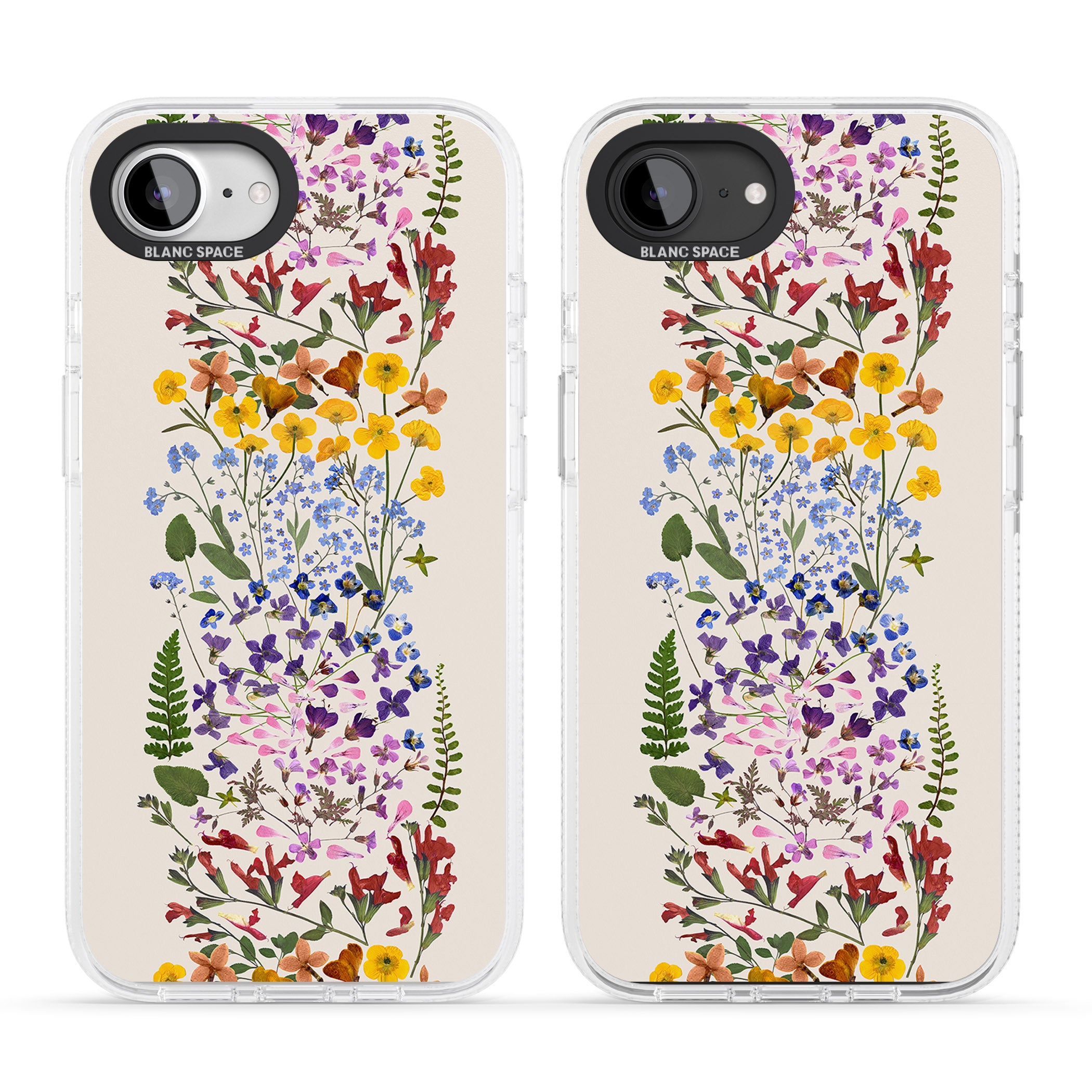 Wildflower Stripe Design - Cream iPhone 16e Clear Case Impact Air - Blanc Space