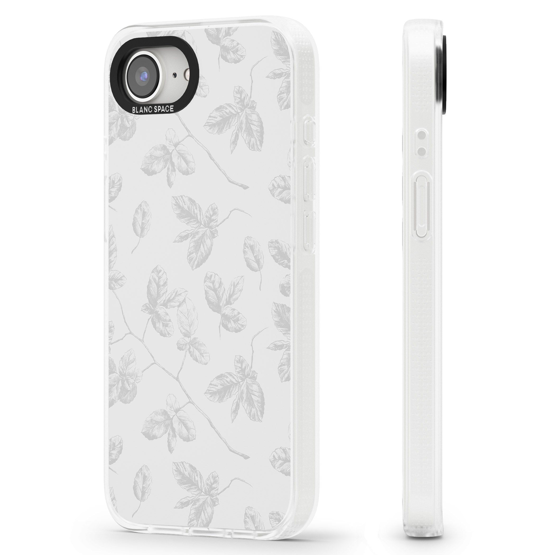 Grey Branches Vintage Botanical iPhone 16e Clear Case Impact Air - Blanc Space