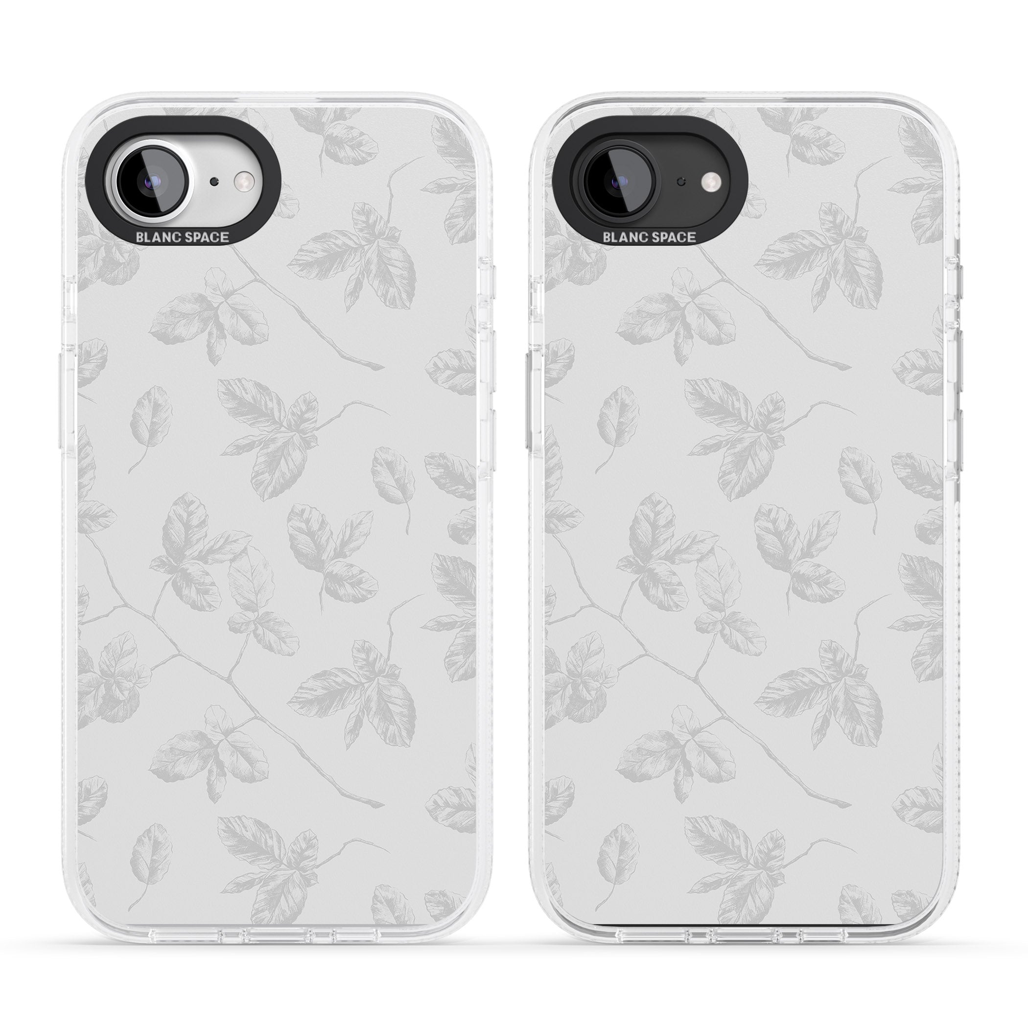 Grey Branches Vintage Botanical iPhone 16e Clear Case Impact Air - Blanc Space