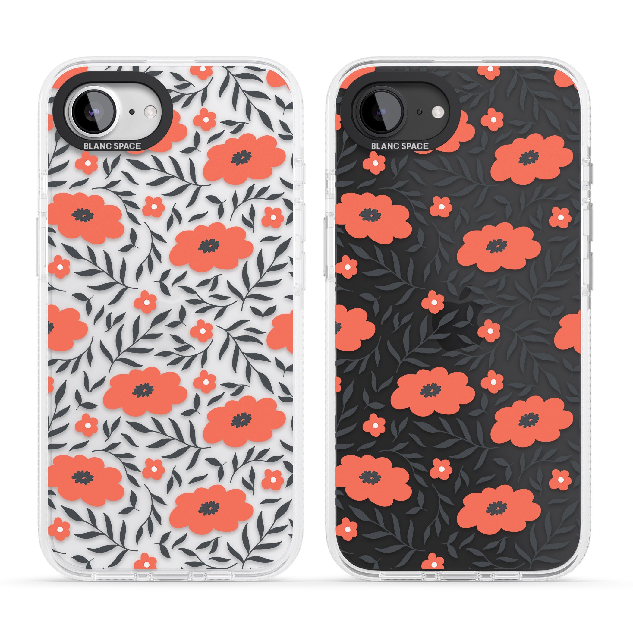 Red Poppy Transparent Floral iPhone 16e Clear Case Impact Air - Blanc Space