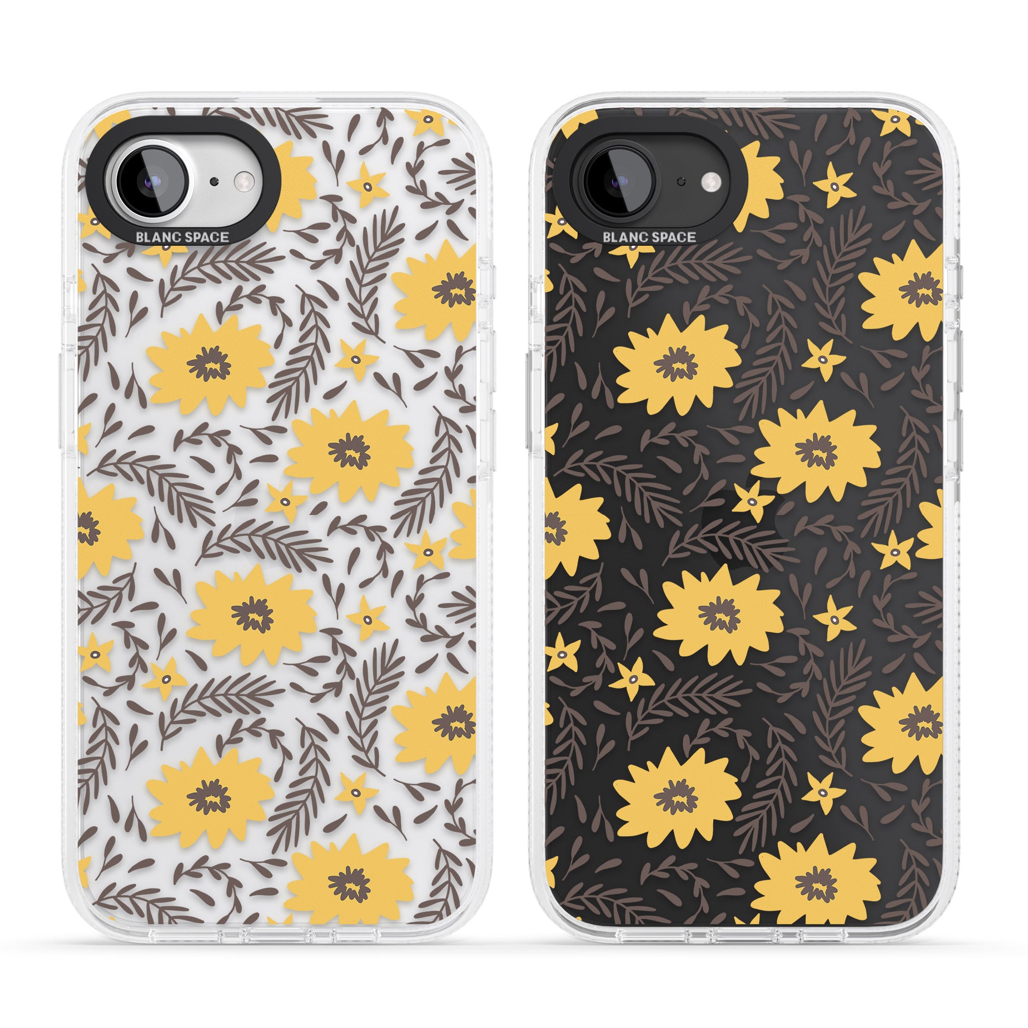 Yellow Blossoms Transparent Floral iPhone 16e Clear Case Impact Air - Blanc Space