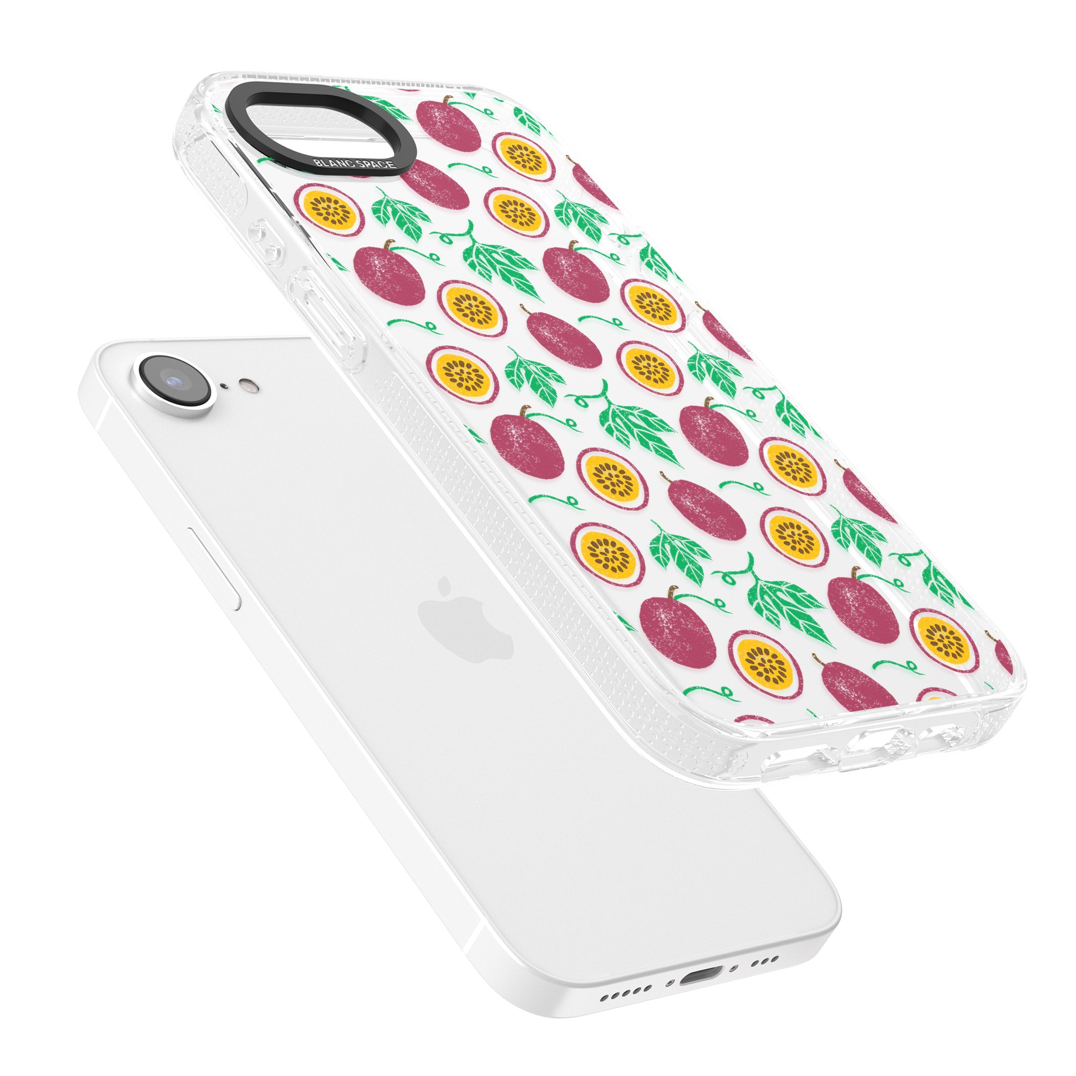 Passion Fruit Pattern iPhone 16e Clear Case Impact Air - Blanc Space
