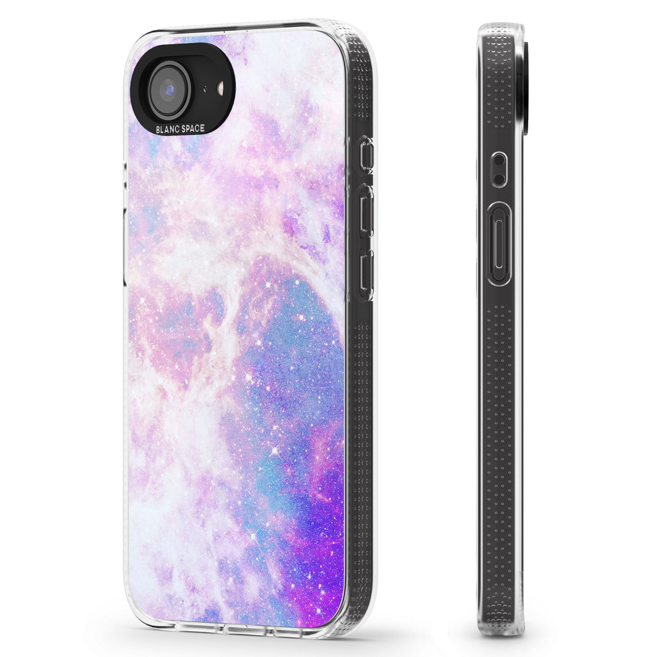 Purple & Blue Galaxy Pattern Design iPhone 16e Clear Case Impact Air - Blanc Space