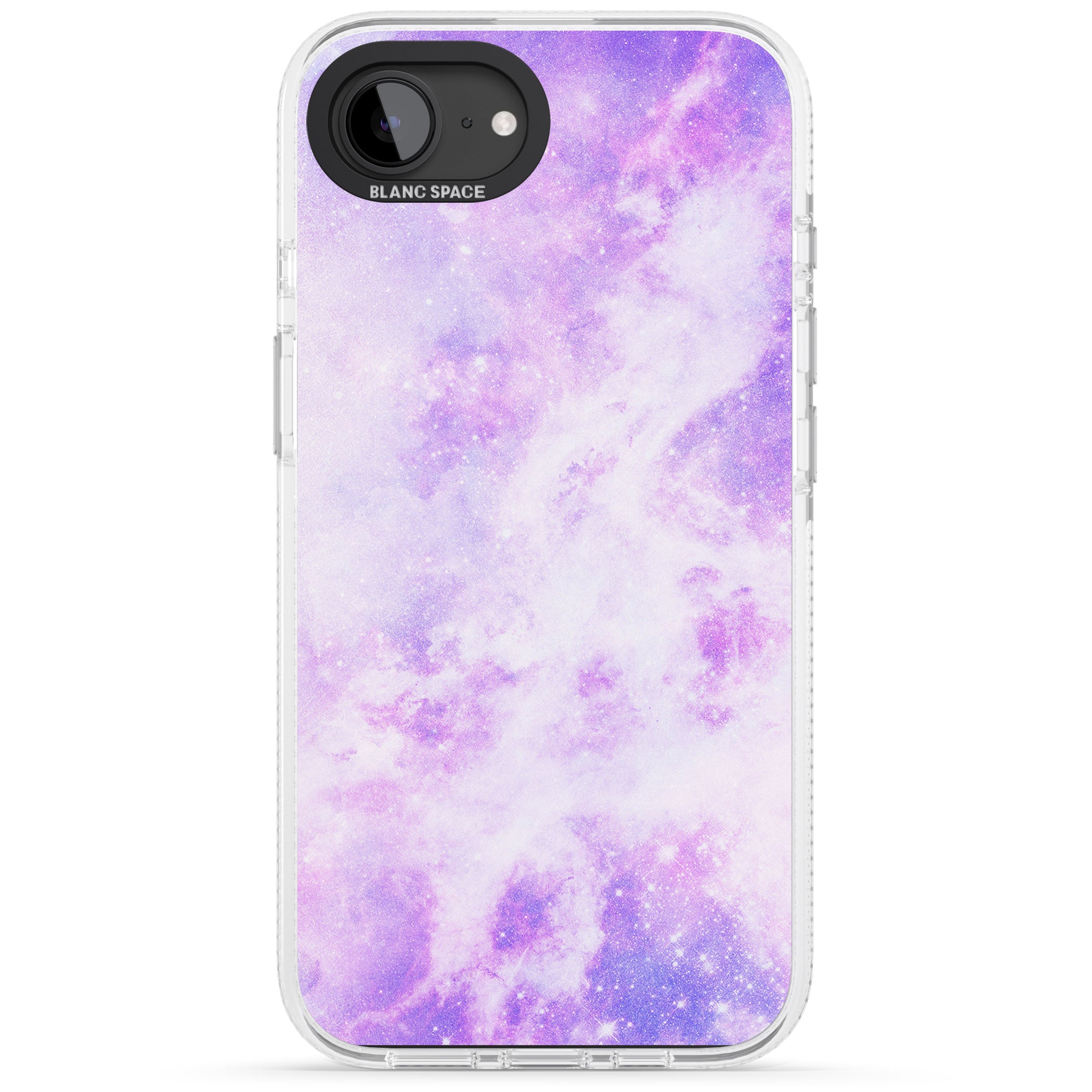 Purple Galaxy Pattern Design iPhone 16e Clear Case Impact Air - Blanc Space