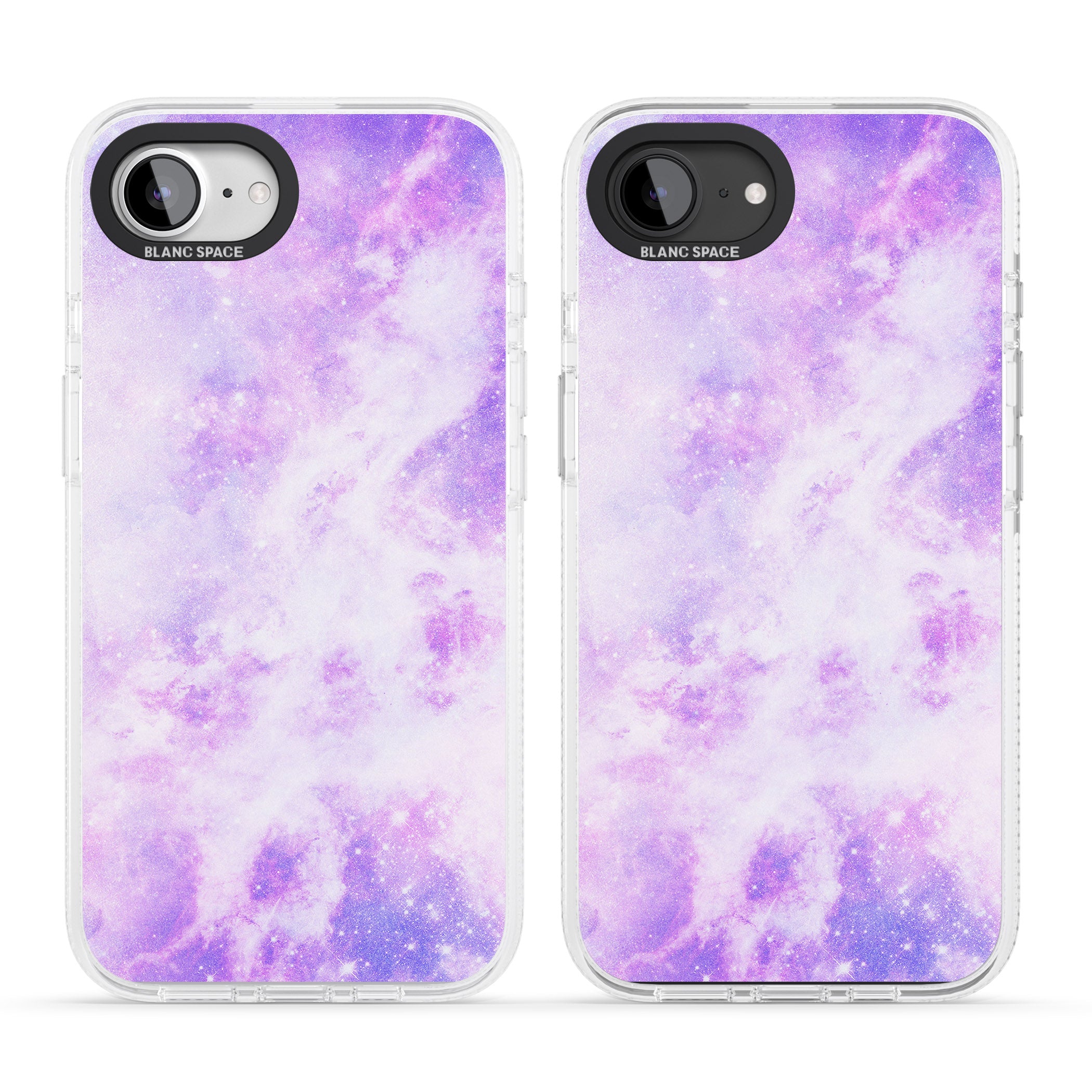 Purple Galaxy Pattern Design iPhone 16e Clear Case Impact Air - Blanc Space