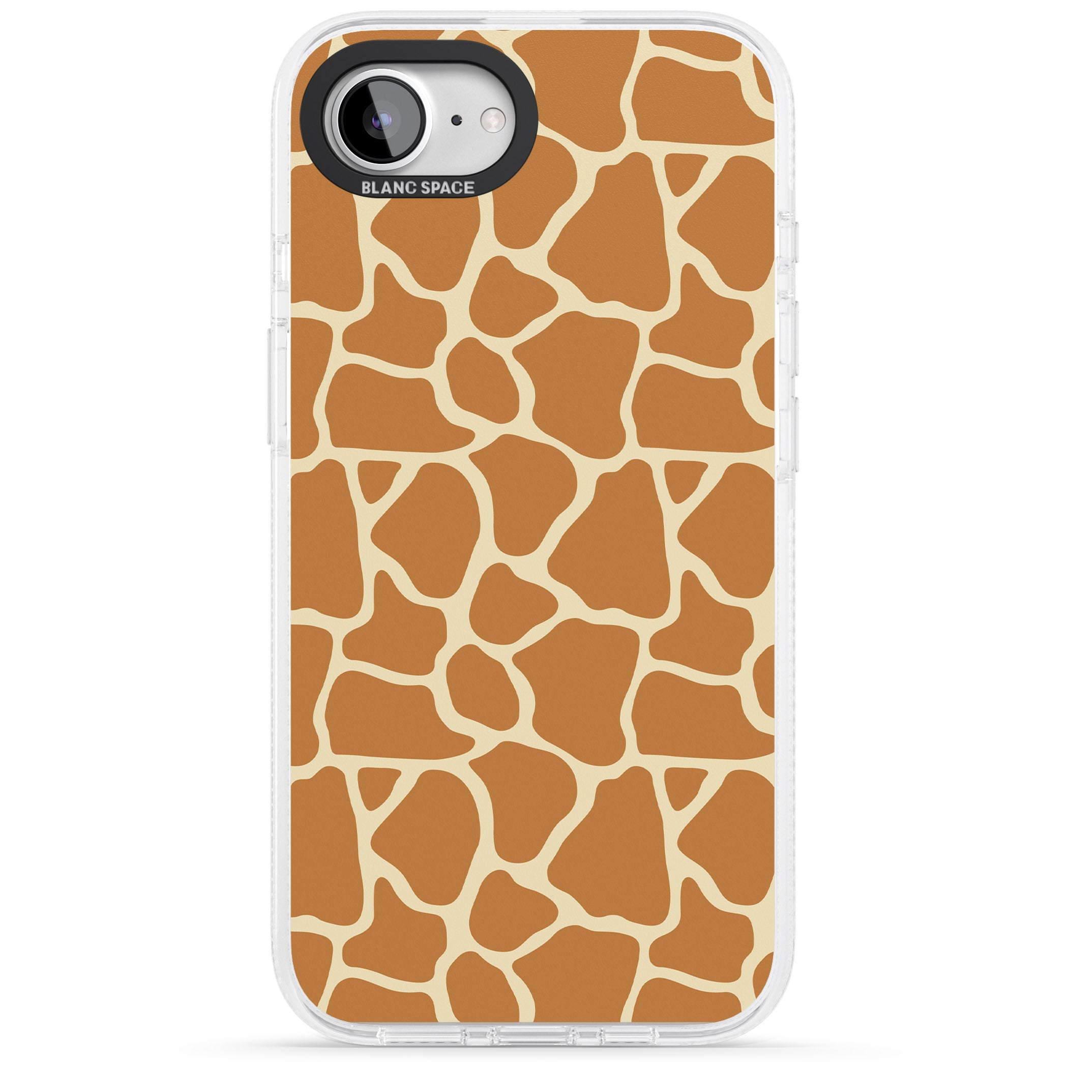Giraffe Pattern iPhone 16e Clear Case Impact Air - Blanc Space