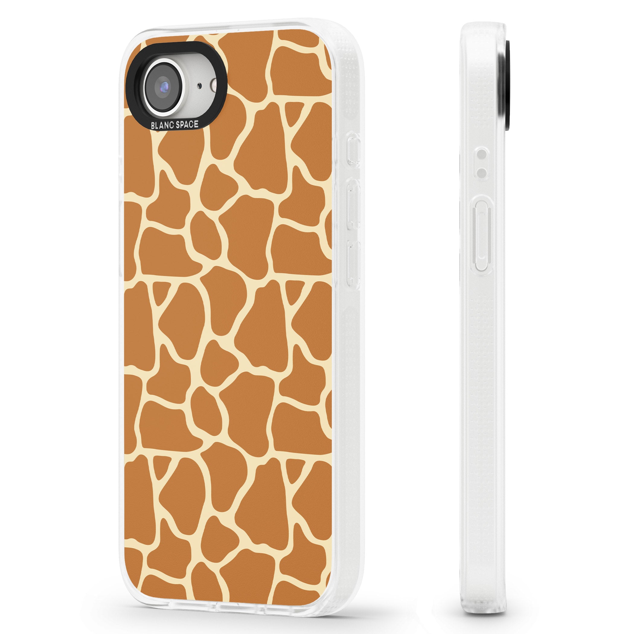 Giraffe Pattern iPhone 16e Clear Case Impact Air - Blanc Space