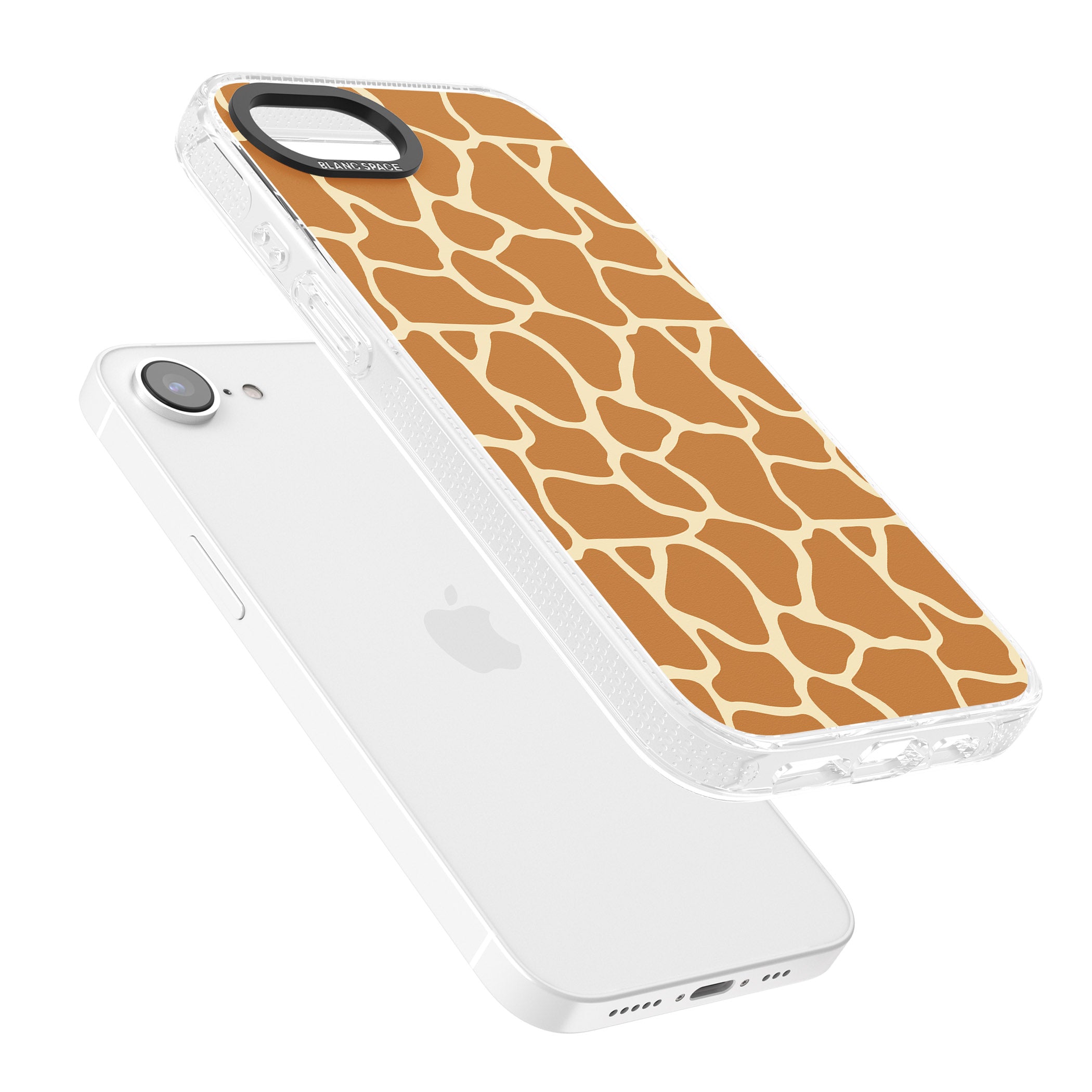 Giraffe Pattern iPhone 16e Clear Case Impact Air - Blanc Space