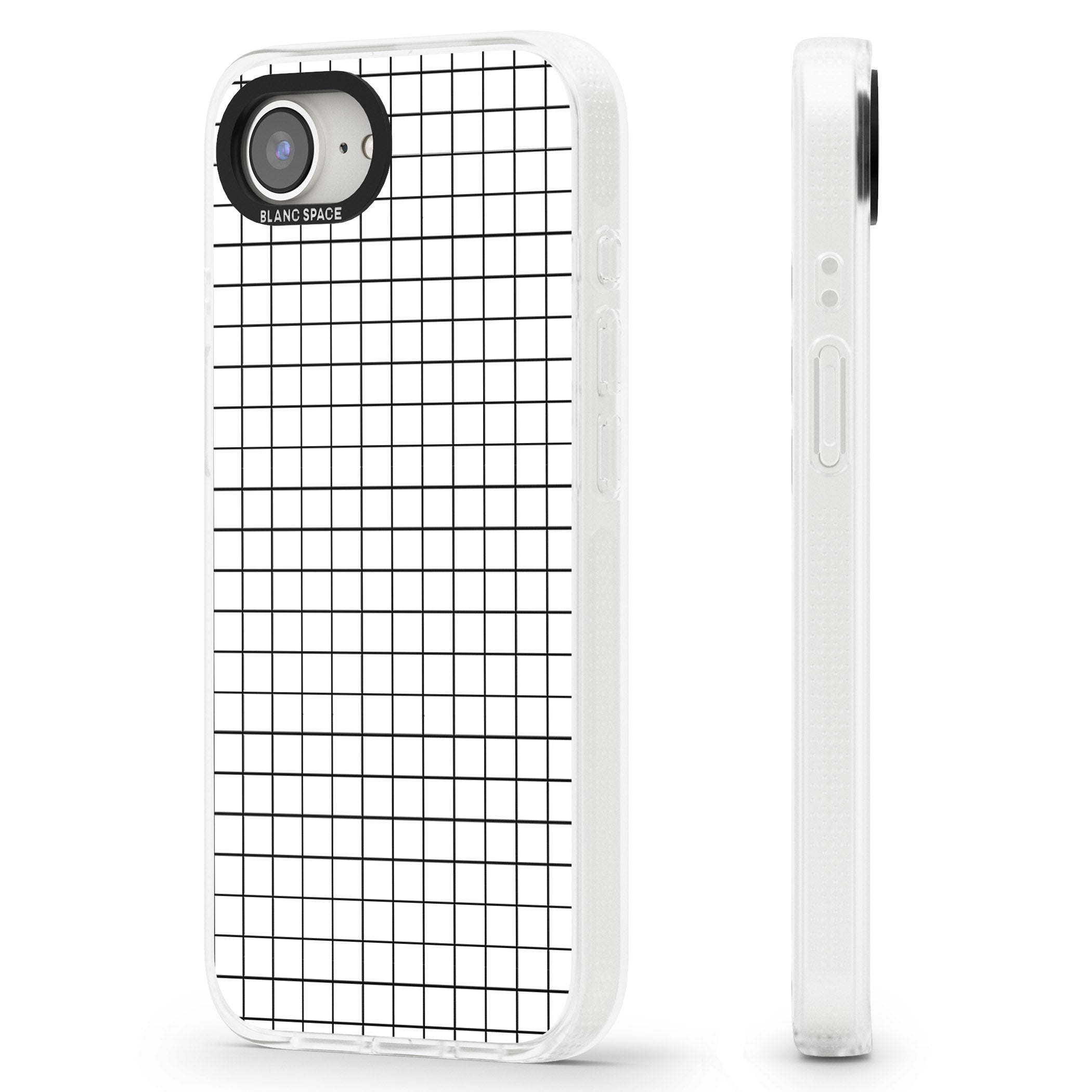 Simplistic Small Grid Designs White iPhone 16e Clear Case Impact Air - Blanc Space