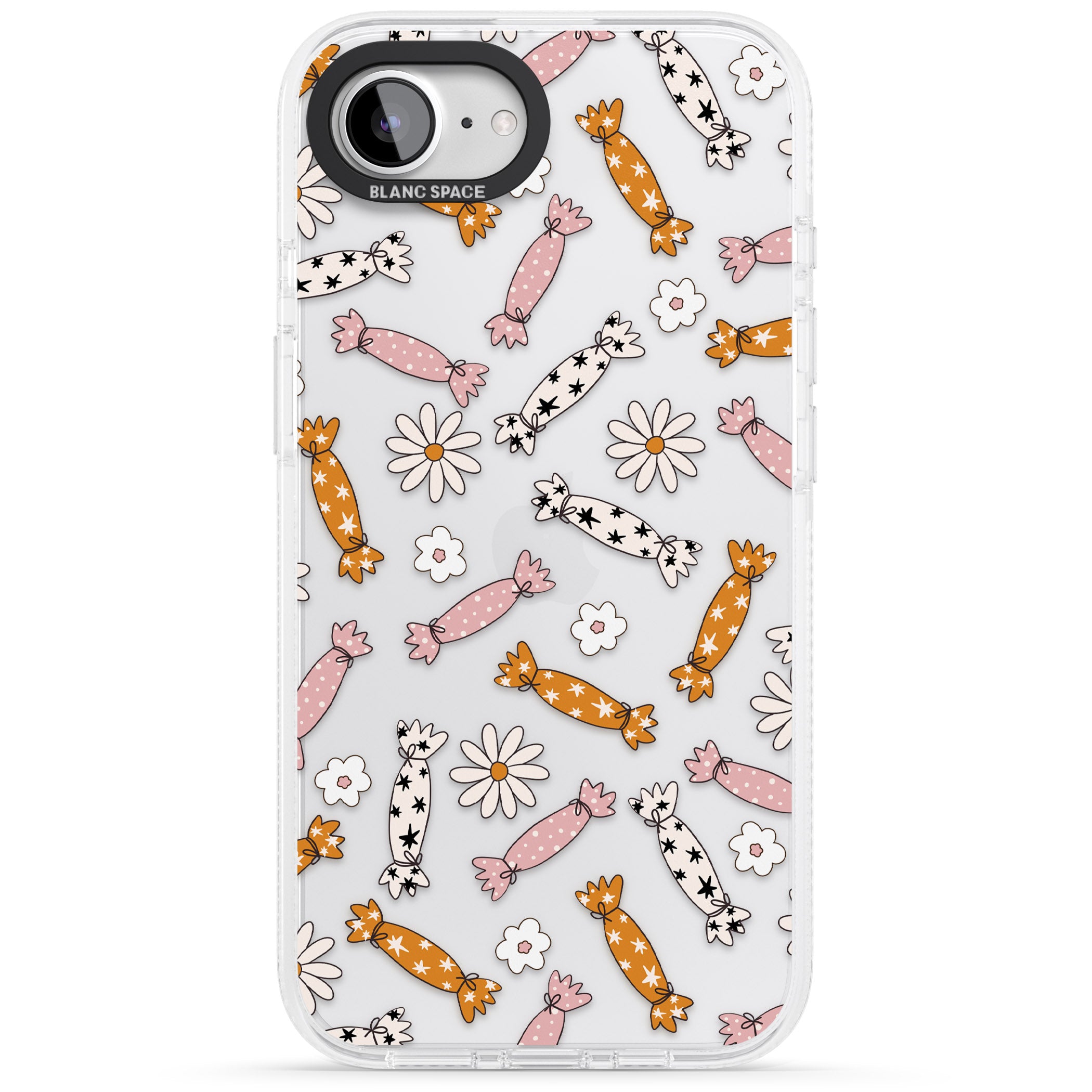 Floral Candy iPhone 16e Clear Case Impact Air - Blanc Space