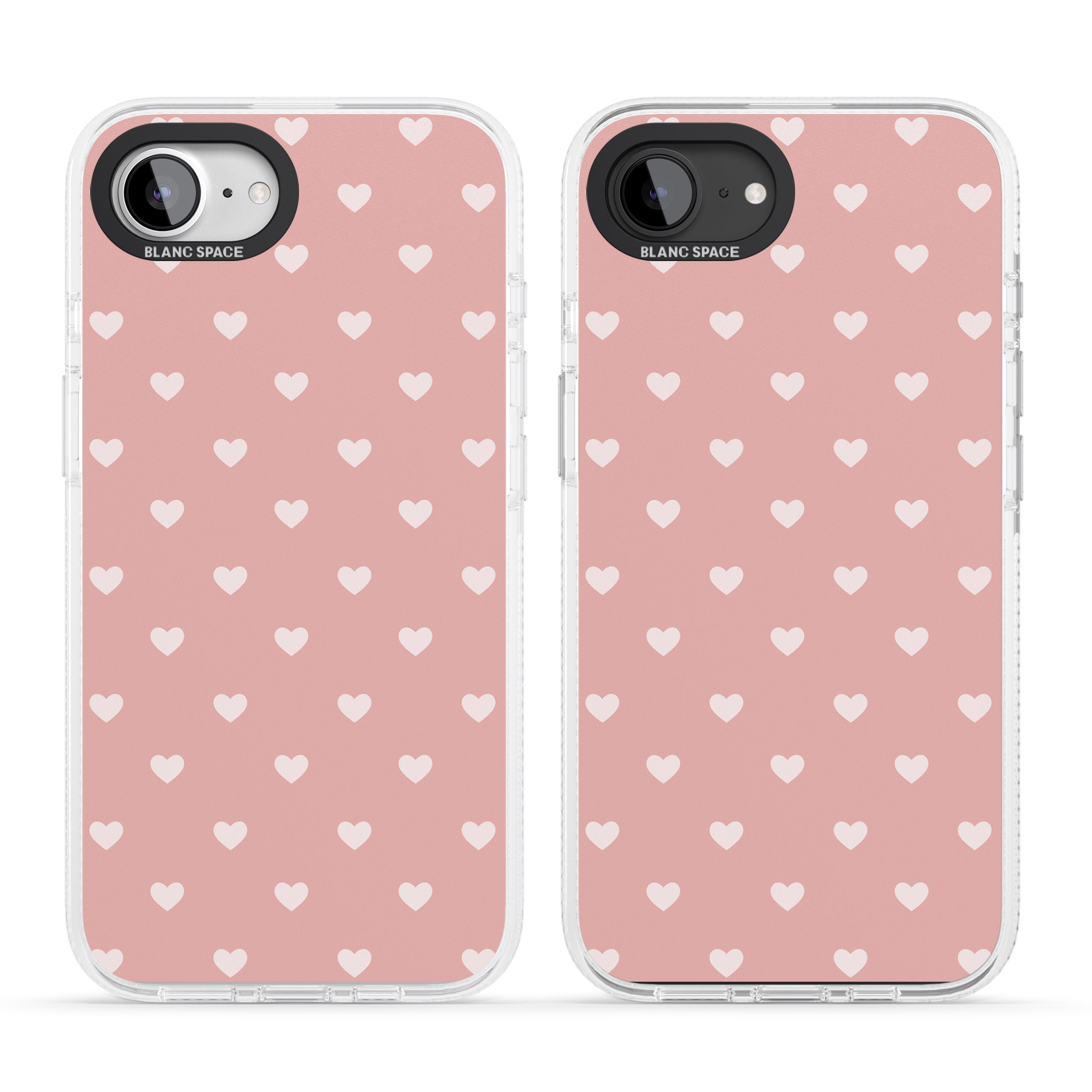 Small Heart Pattern: Pink iPhone 16e Clear Case Impact Air - Blanc Space