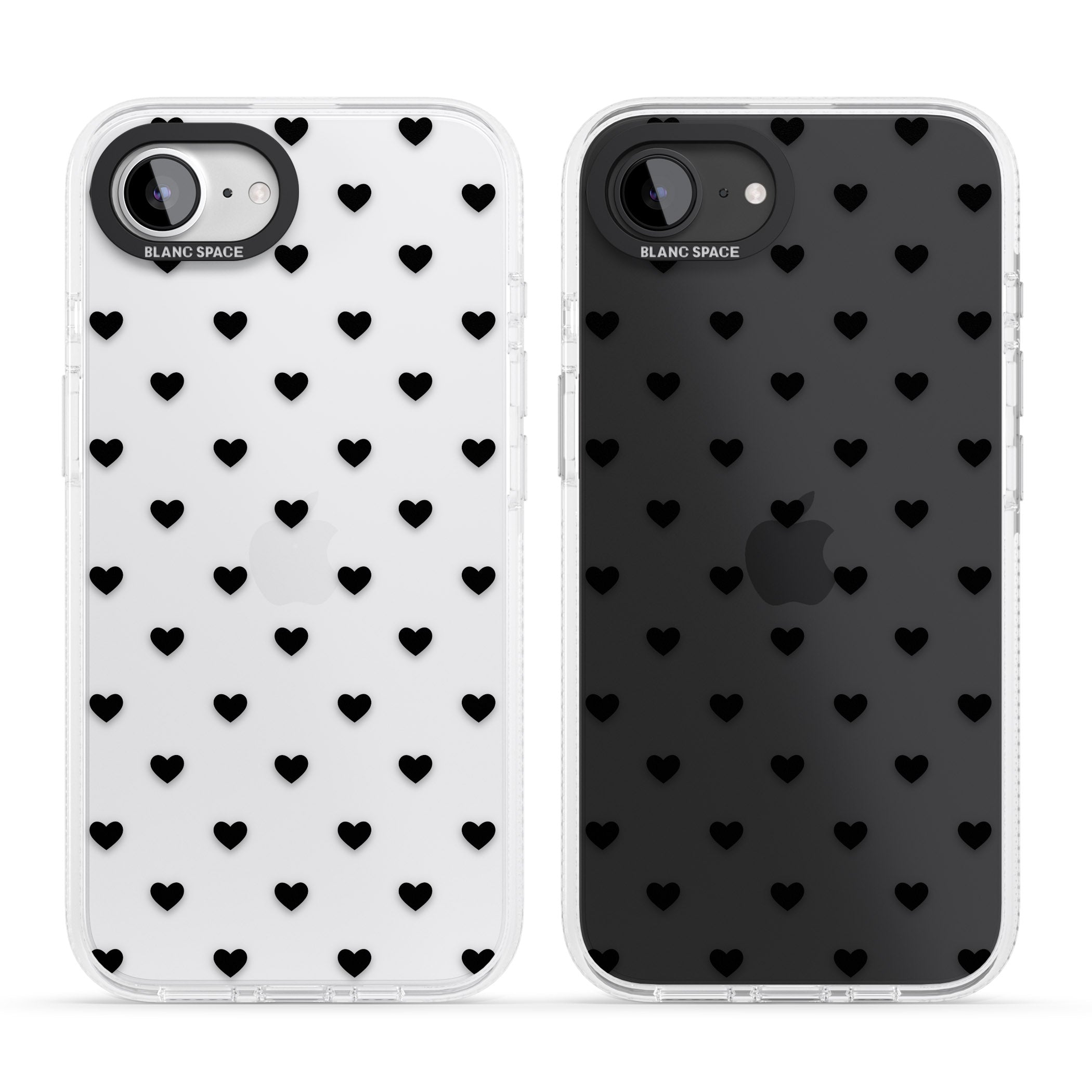Small Heart Pattern: White & iPhone 16e Clear Case Impact Air - Blanc Space