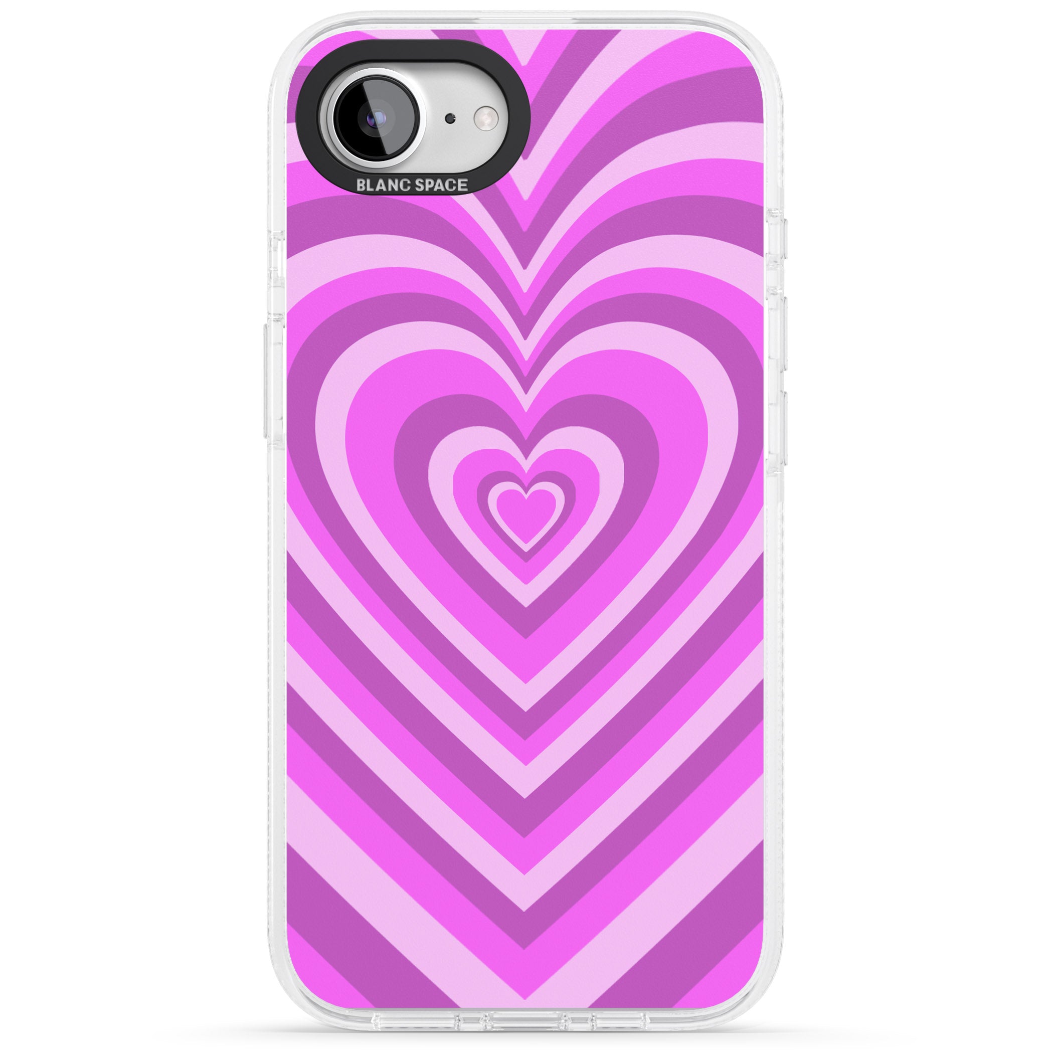 Pink Heart Illusion iPhone 16e Clear Case Impact Air - Blanc Space