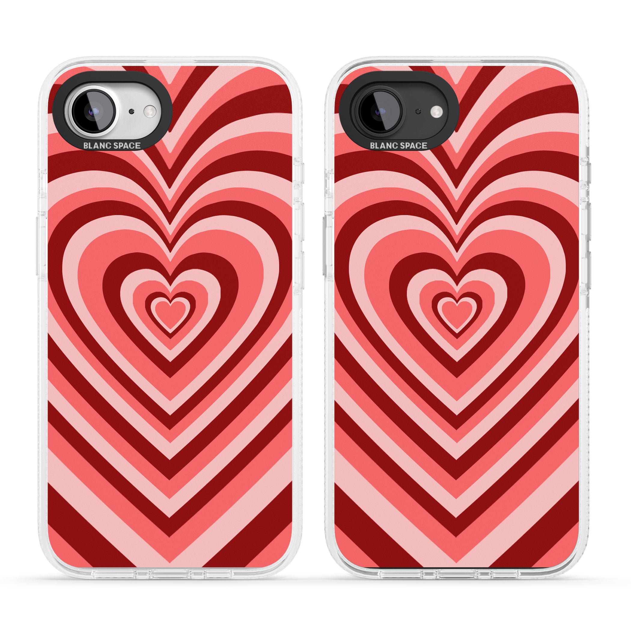 Red Heart Illusion iPhone 16e Clear Case Impact Air - Blanc Space