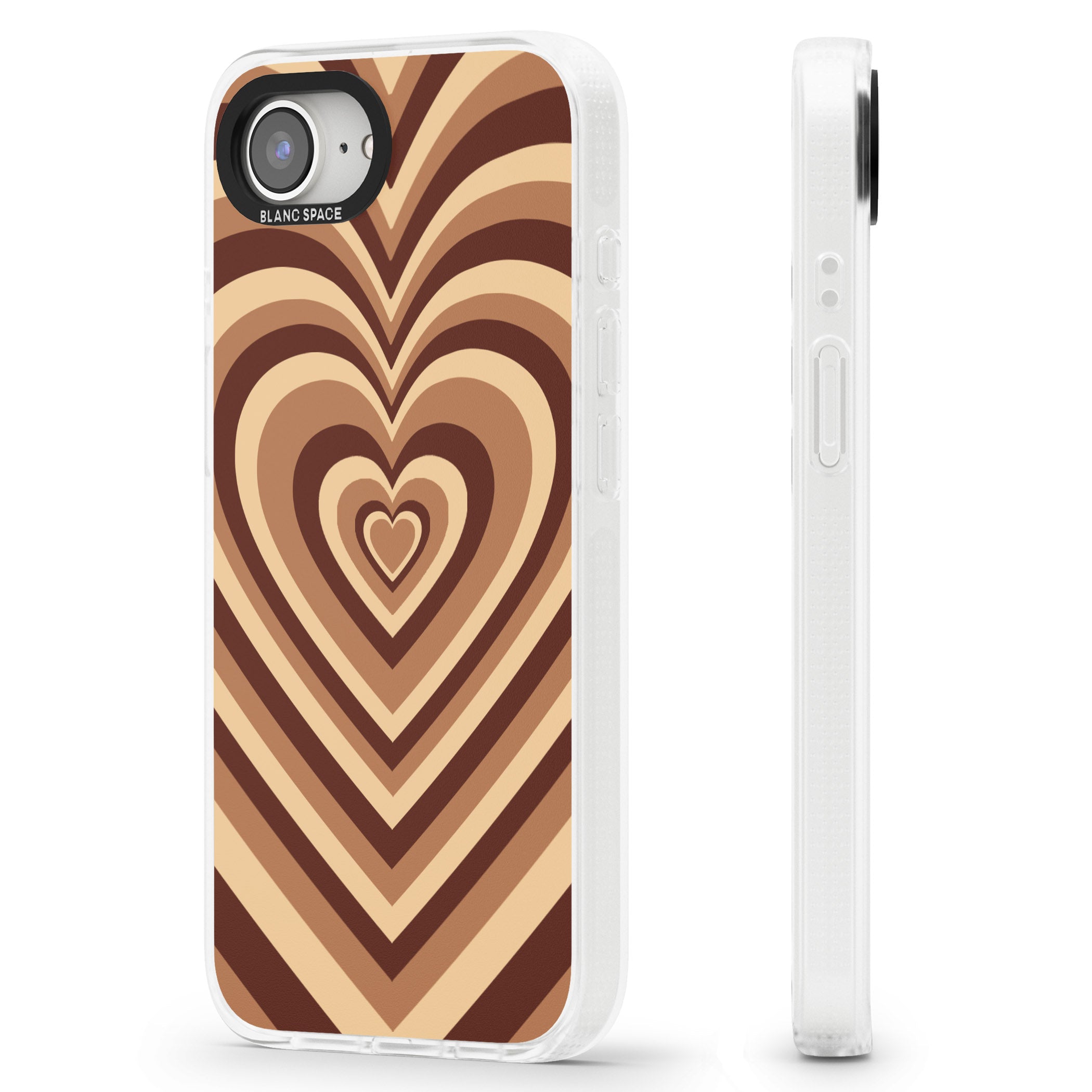 Latte Heart Illusion iPhone 16e Clear Case Impact Air - Blanc Space