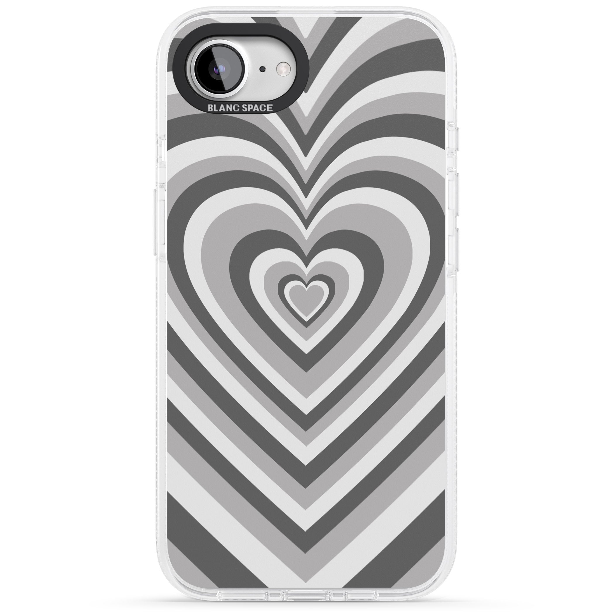 Monochrome Heart Illusion iPhone 16e Clear Case Impact Air - Blanc Space