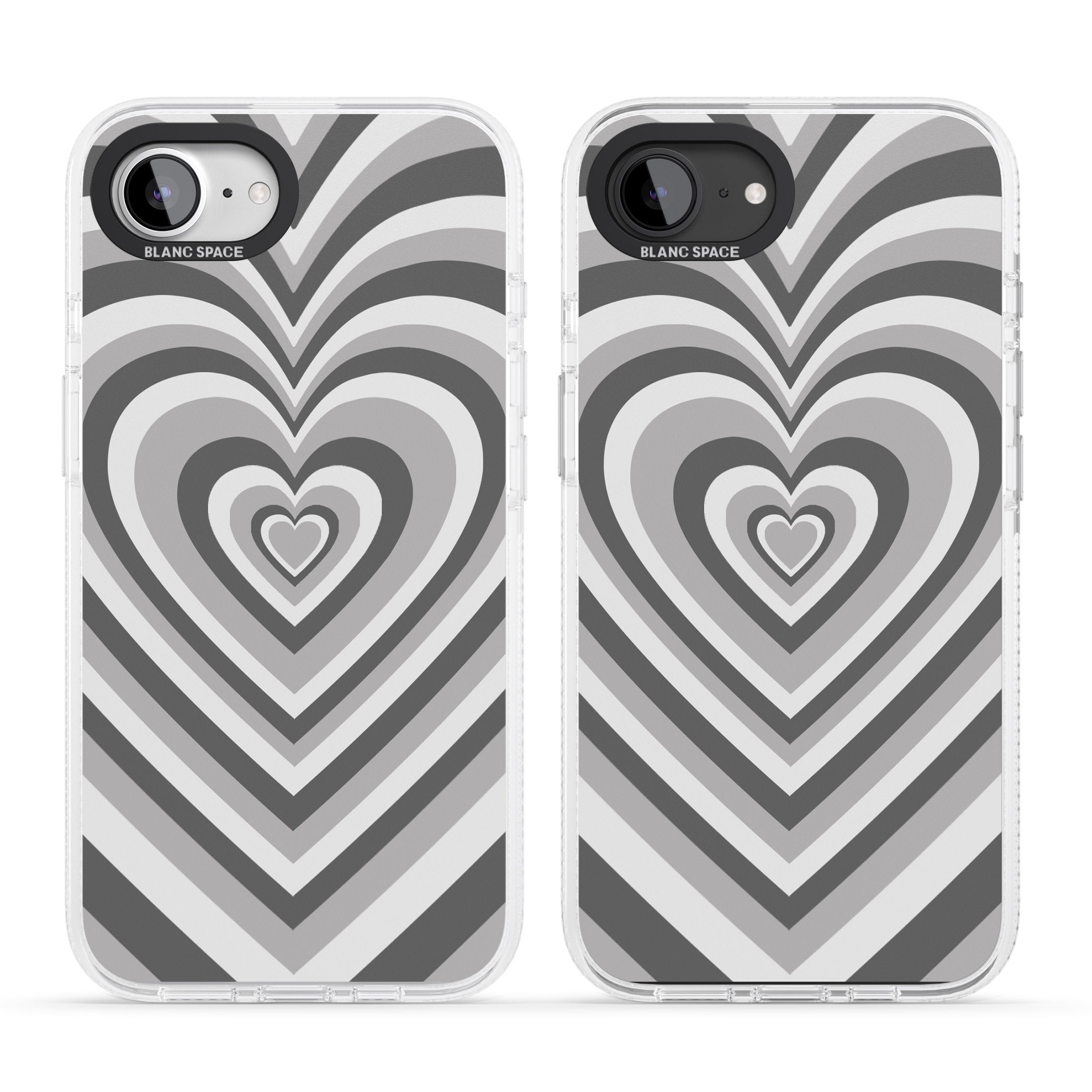 Monochrome Heart Illusion iPhone 16e Clear Case Impact Air - Blanc Space