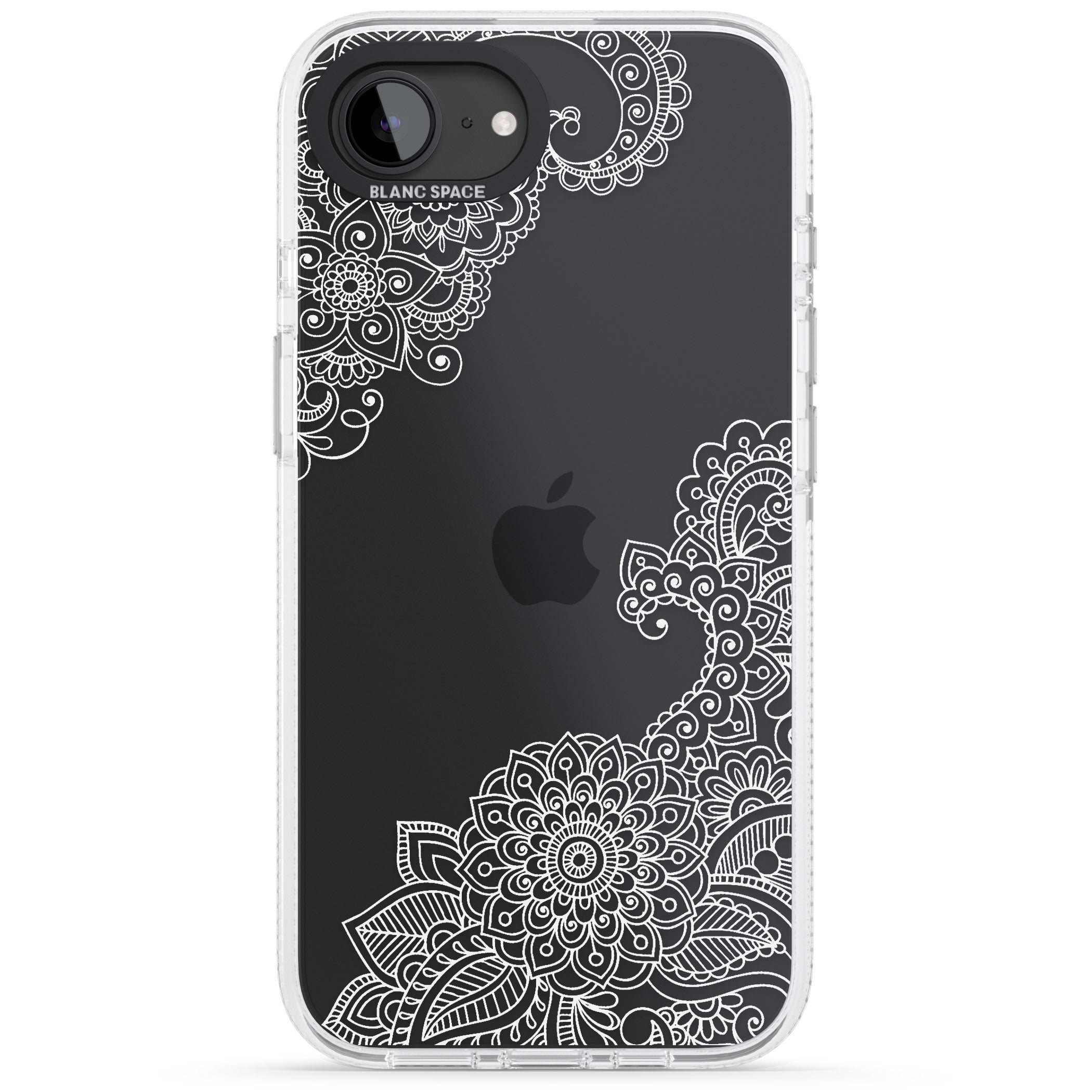 White Henna Botanicals iPhone 16e Clear Case Impact Air - Blanc Space