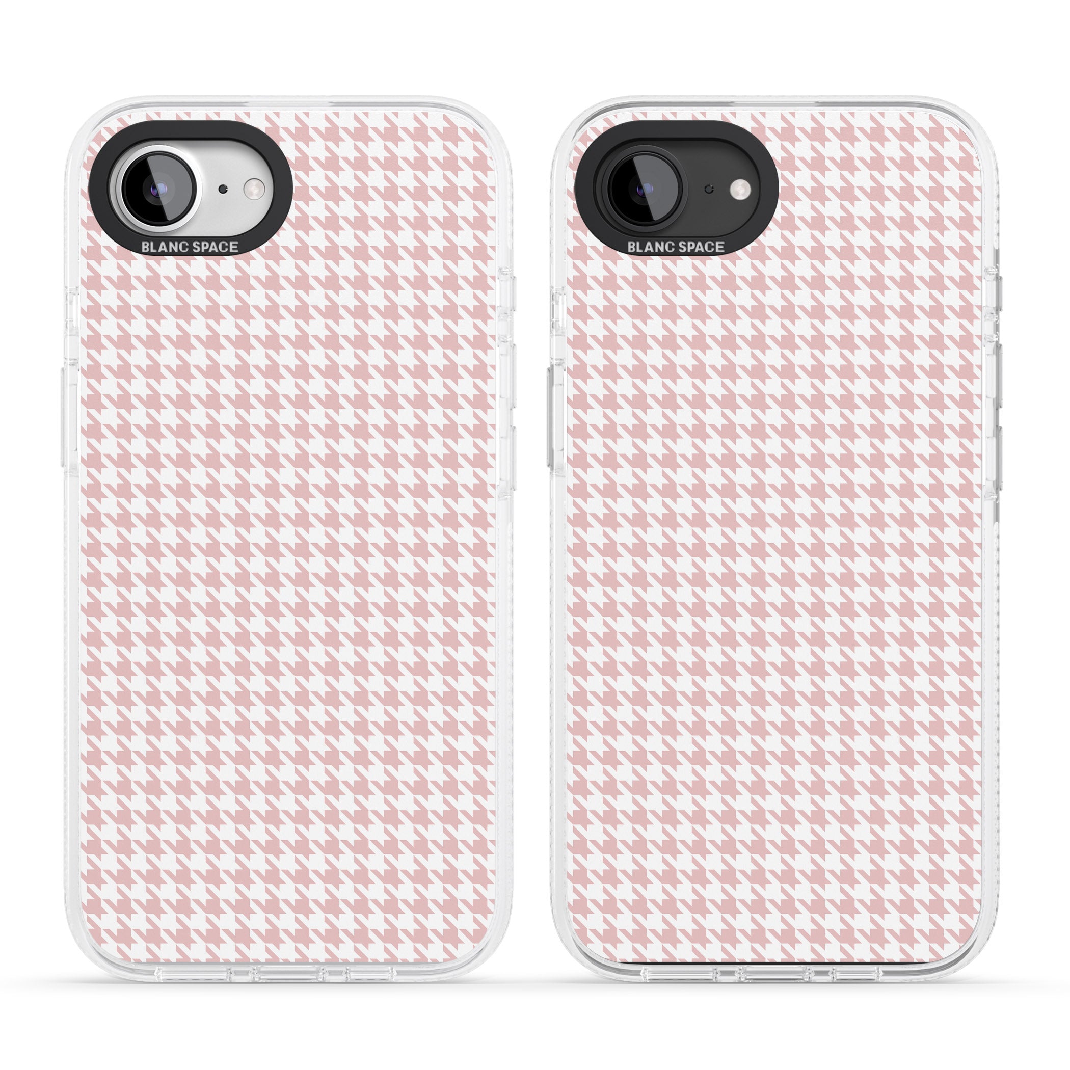 Pink Houndstooth Pattern iPhone 16e Clear Case Impact Air - Blanc Space