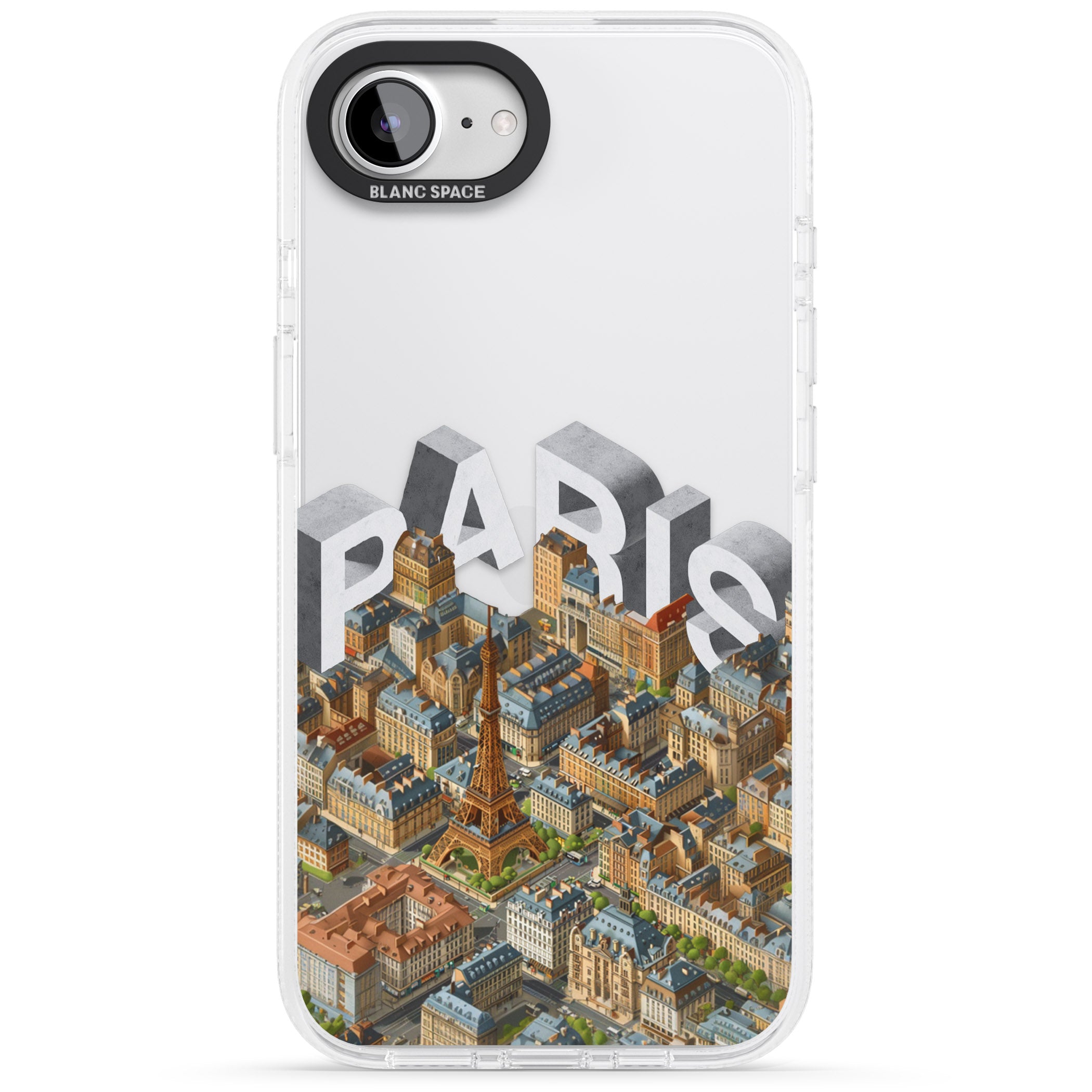 Paris iPhone 16e Clear Case Impact Air - Blanc Space