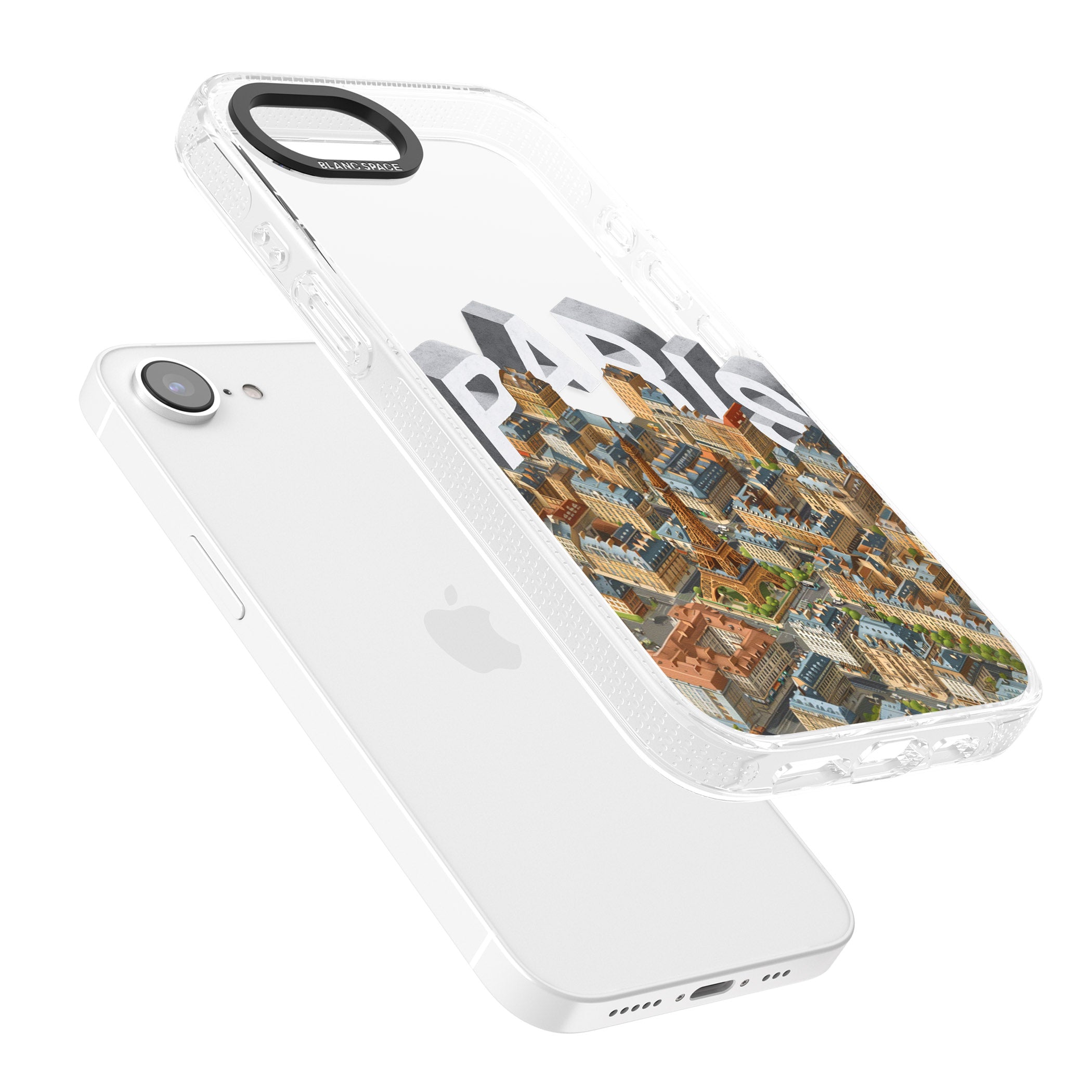 Paris iPhone 16e Clear Case Impact Air - Blanc Space