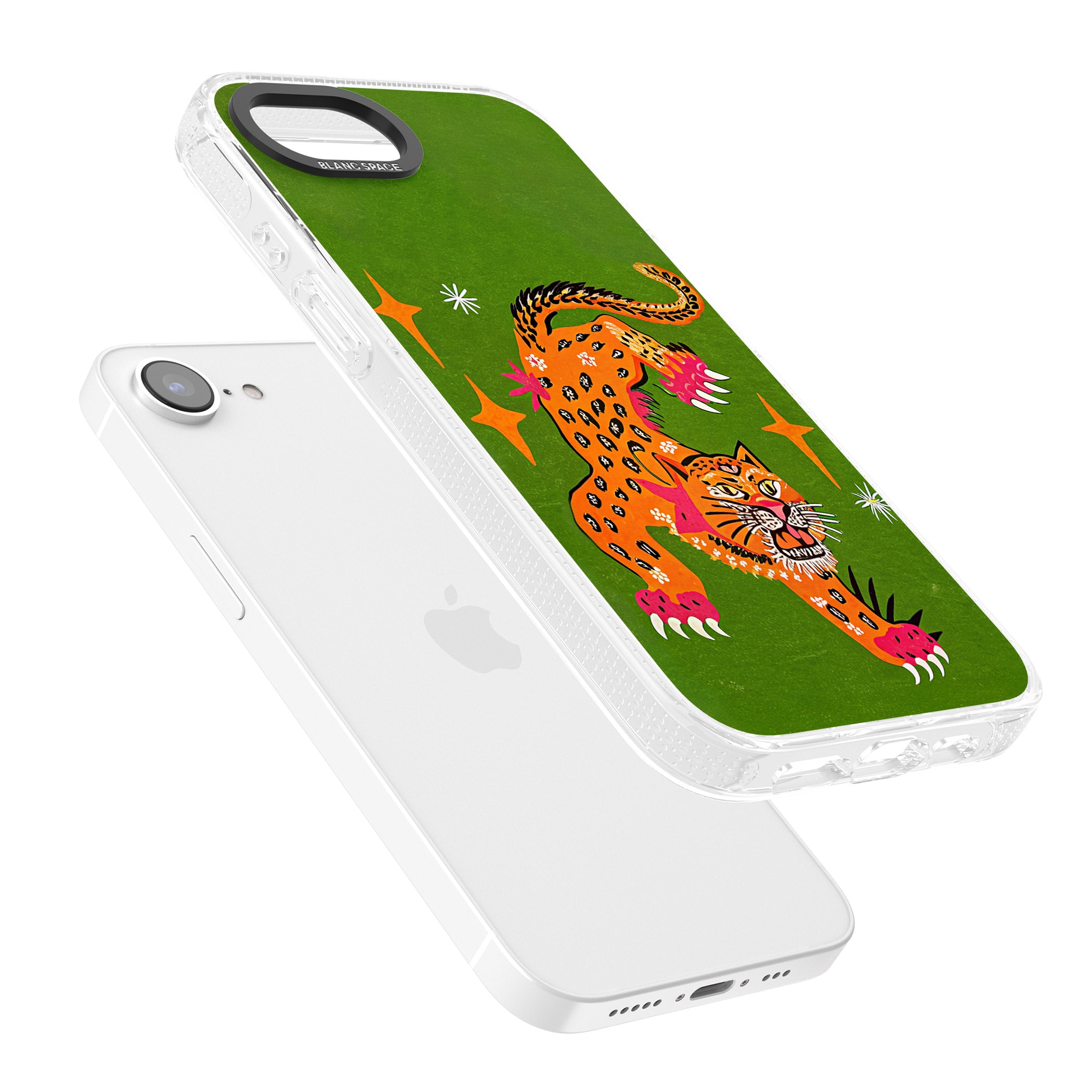 Fierce Jaguar iPhone 16e Clear Case Impact Air - Blanc Space