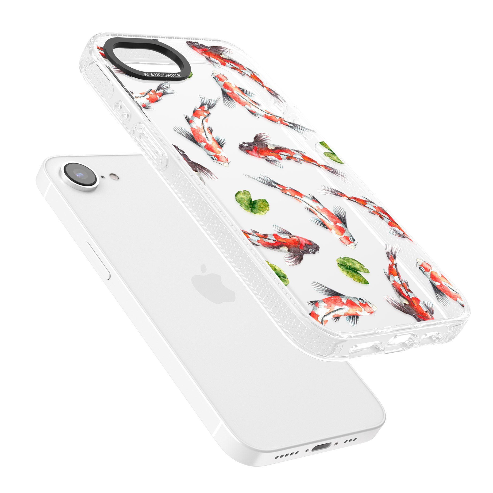 Koi Fish Japanese Watercolour iPhone 16e Clear Case Impact Air - Blanc Space