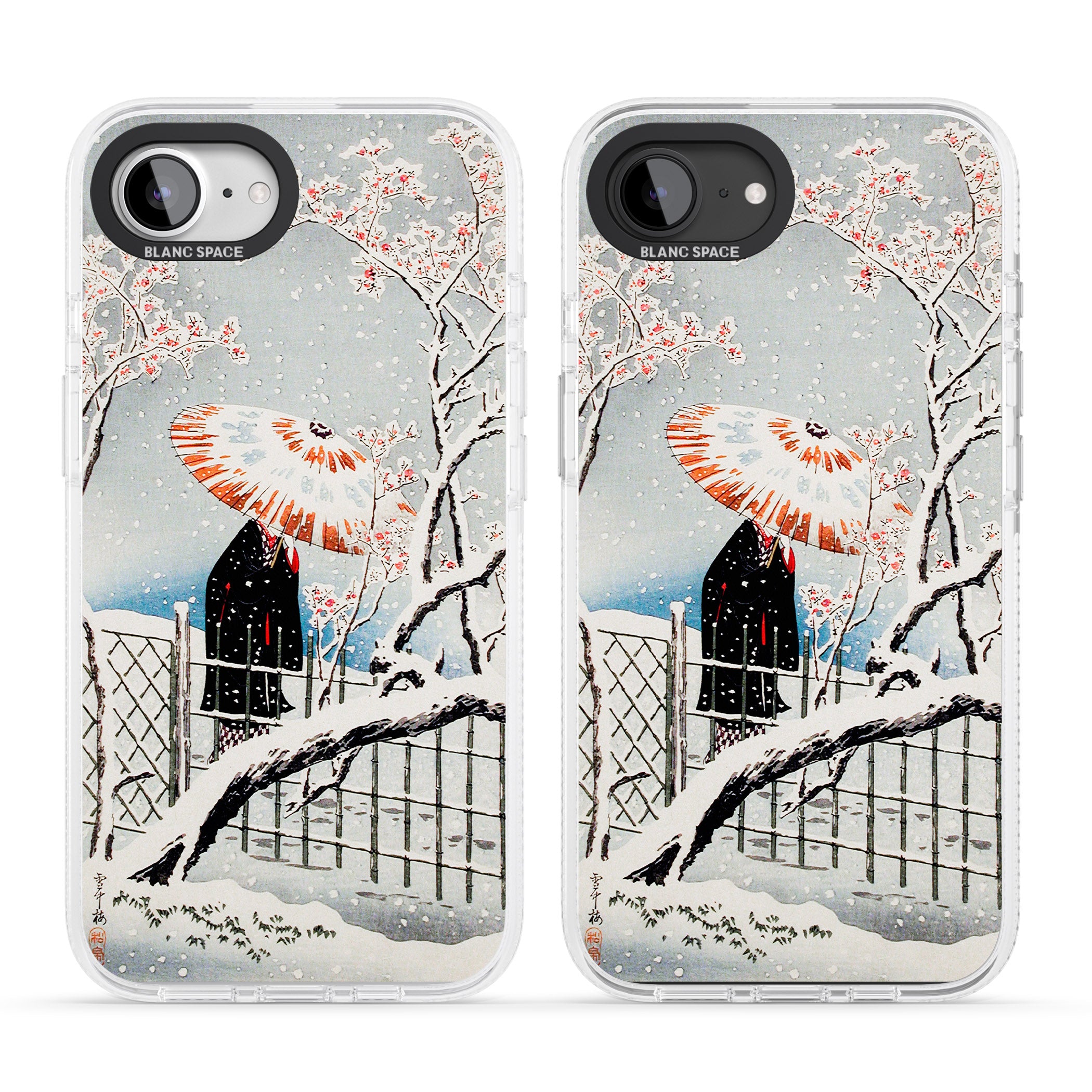 Plum Tree in Snow by Hiroaki Takahashi iPhone 16e Clear Case Impact Air - Blanc Space