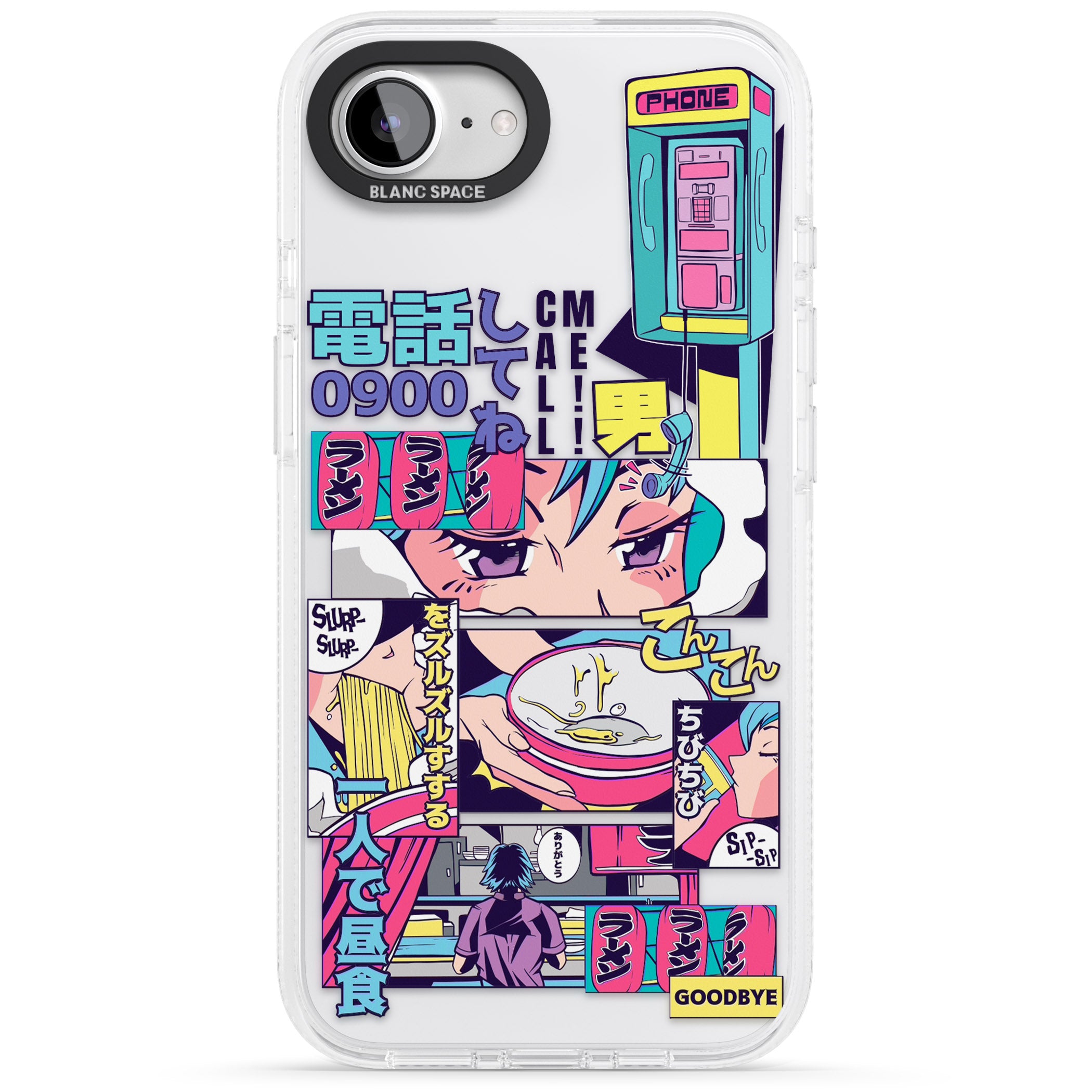Vibrant Anime Comic iPhone 16e Clear Case Impact Air - Blanc Space