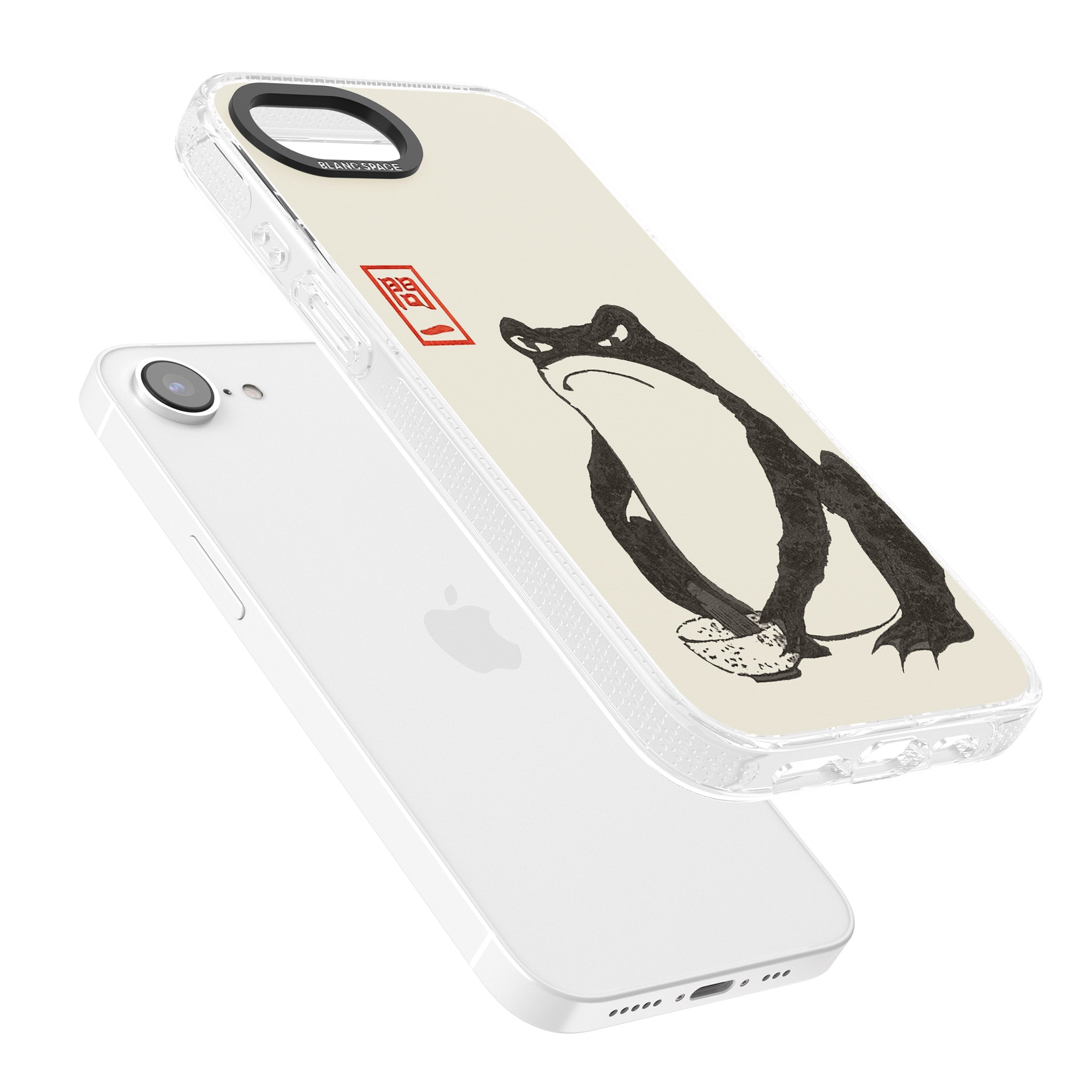 Matsumoto Hoji Grumpy Toad iPhone 16e Clear Case Impact Air - Blanc Space