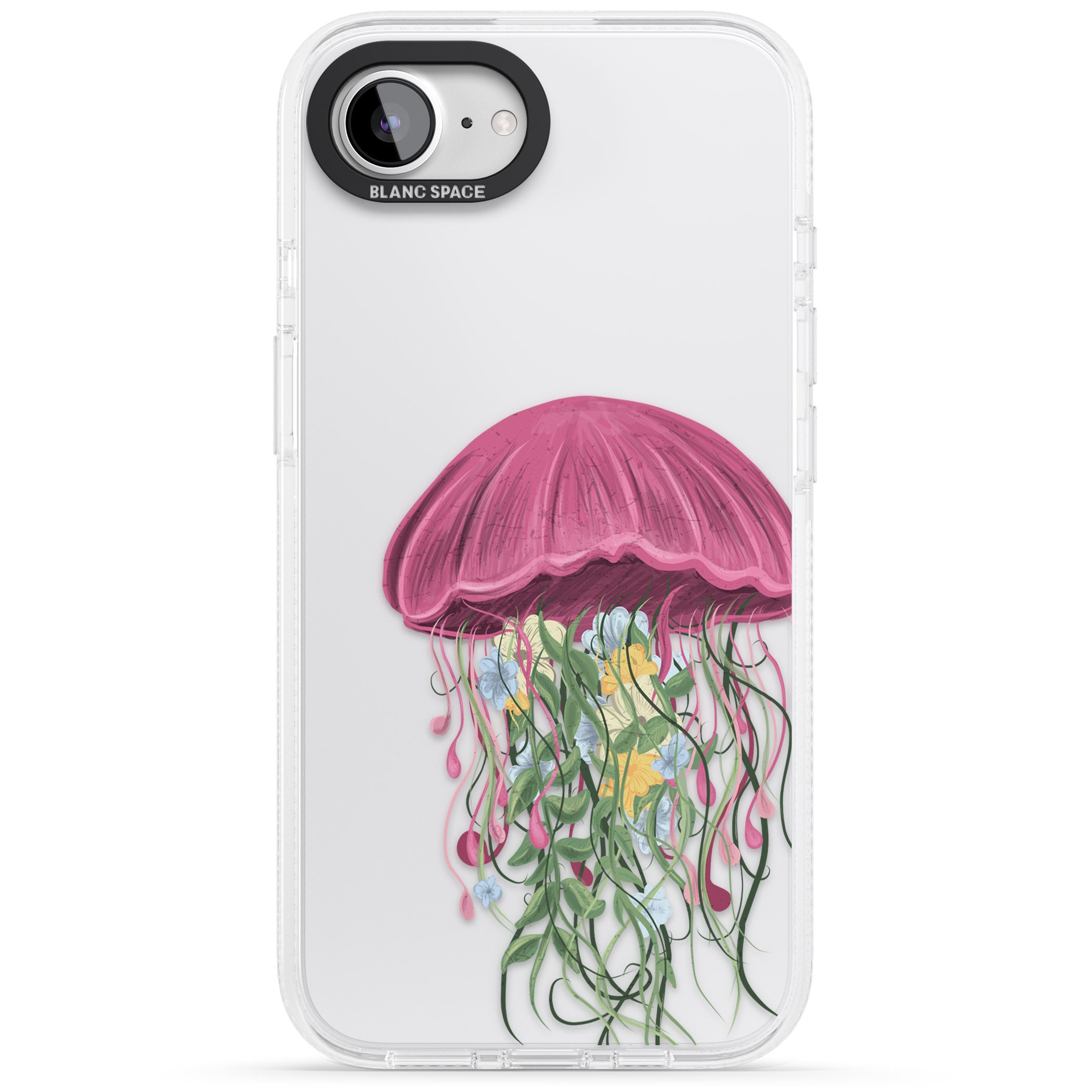 Botanical Jellyfish iPhone 16e Clear Case Impact Air - Blanc Space