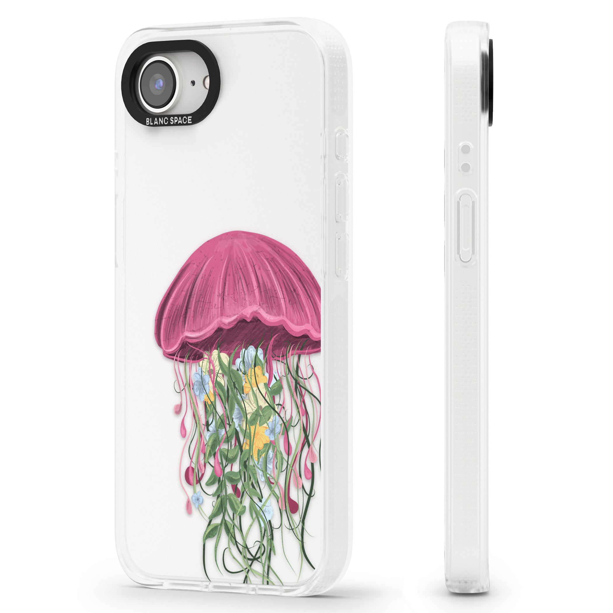 Botanical Jellyfish iPhone 16e Clear Case Impact Air - Blanc Space