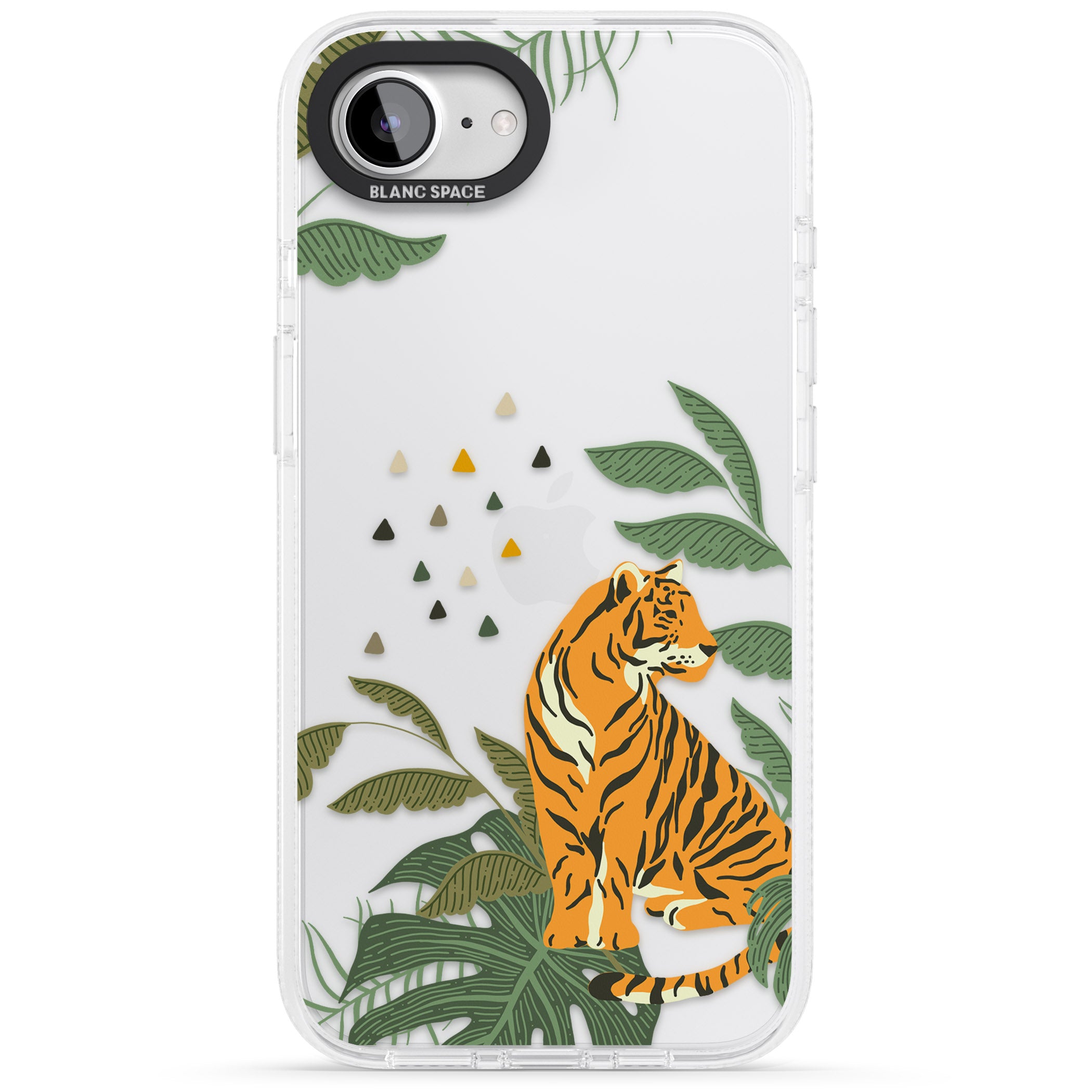 Large Tiger Clear Jungle Cat Pattern iPhone 16e Clear Case Impact Air - Blanc Space