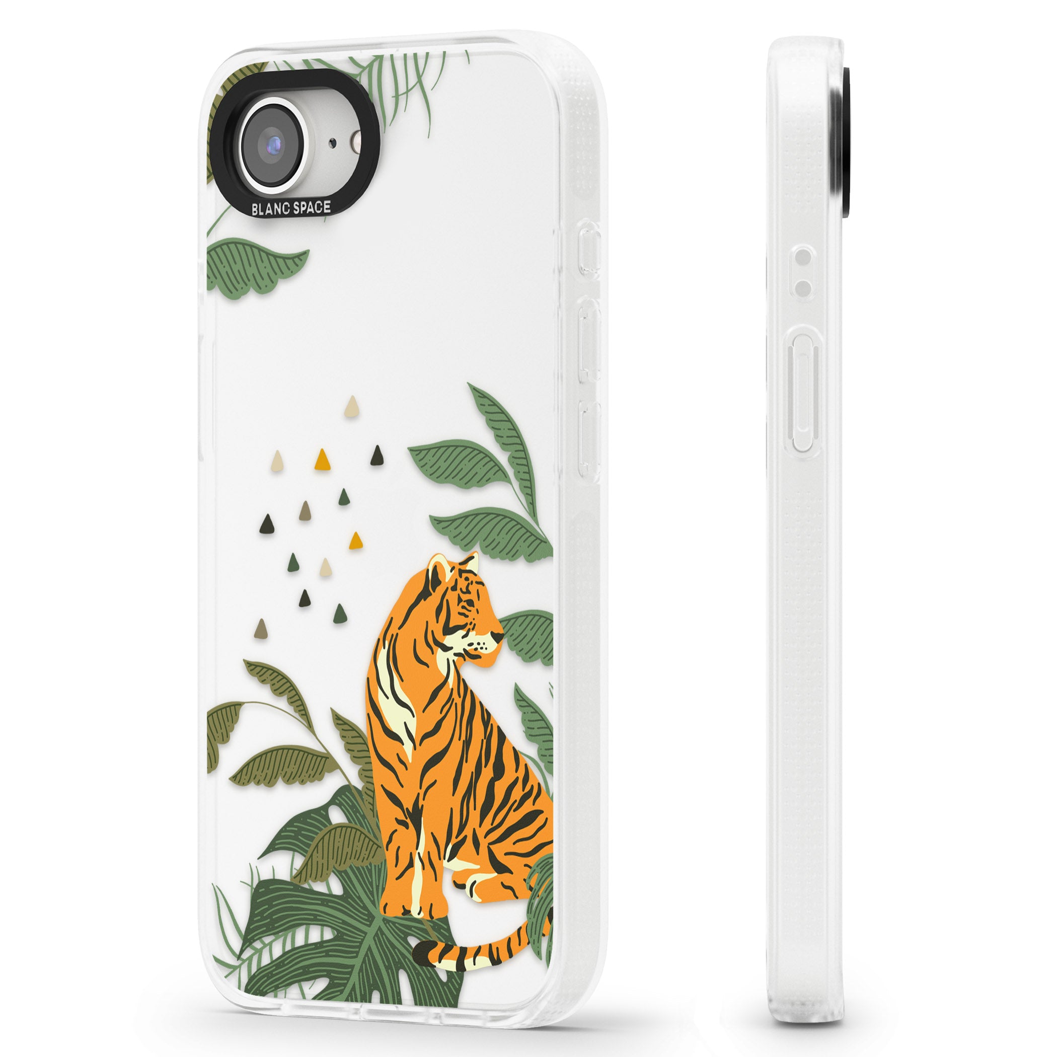 Large Tiger Clear Jungle Cat Pattern iPhone 16e Clear Case Impact Air - Blanc Space
