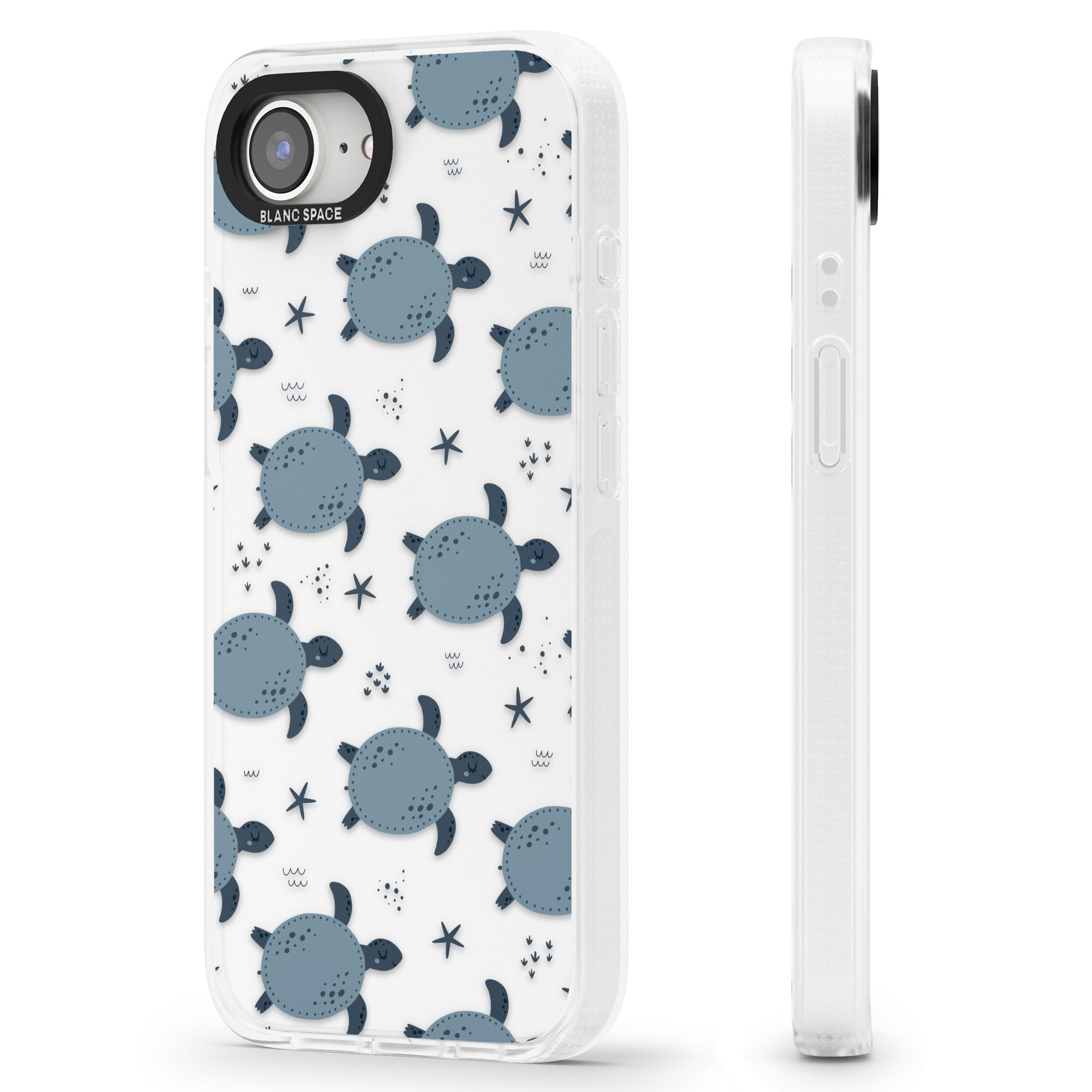 Under The Sea Patterns Sea Turtles (Clear) iPhone 16e Clear Case Impact Air - Blanc Space