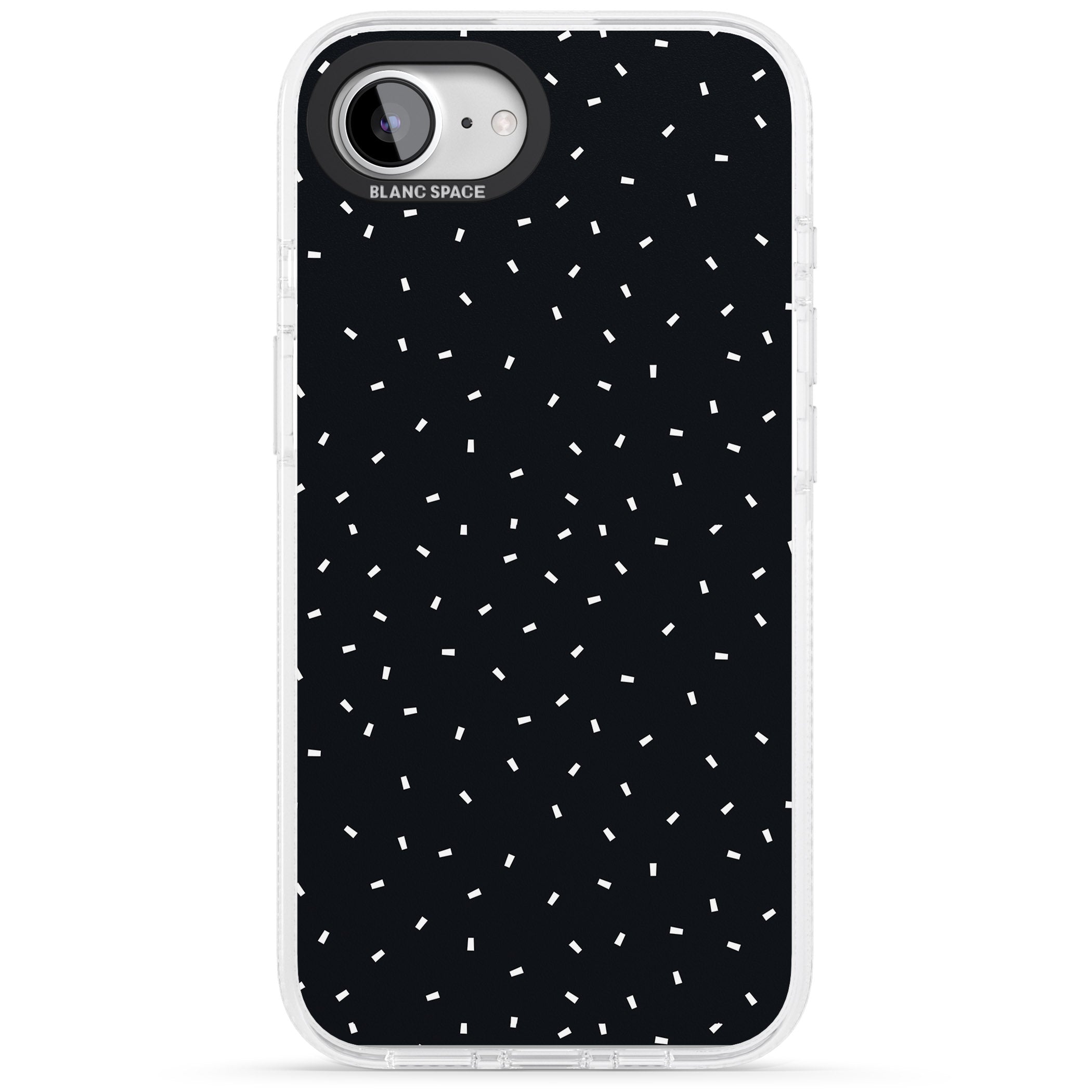 Confetti (Black) iPhone 16e Clear Case Impact Air - Blanc Space