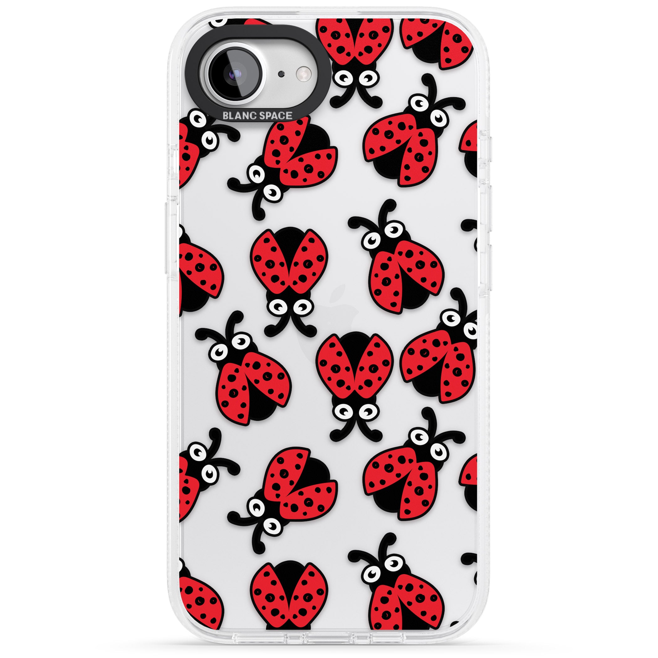 Ladybug Pattern iPhone 16e Clear Case Impact Air - Blanc Space