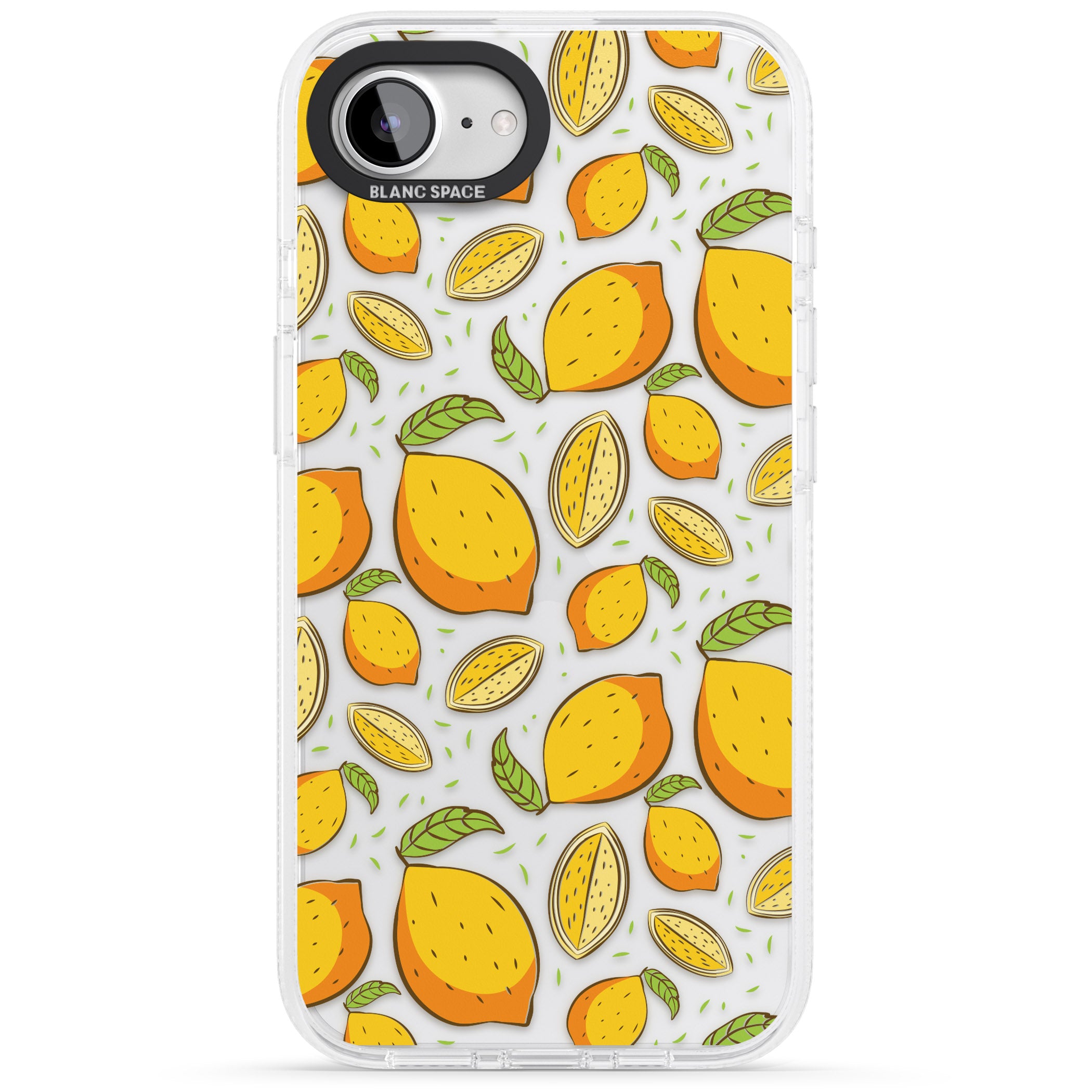 Lemon Pattern iPhone 16e Clear Case Impact Air - Blanc Space
